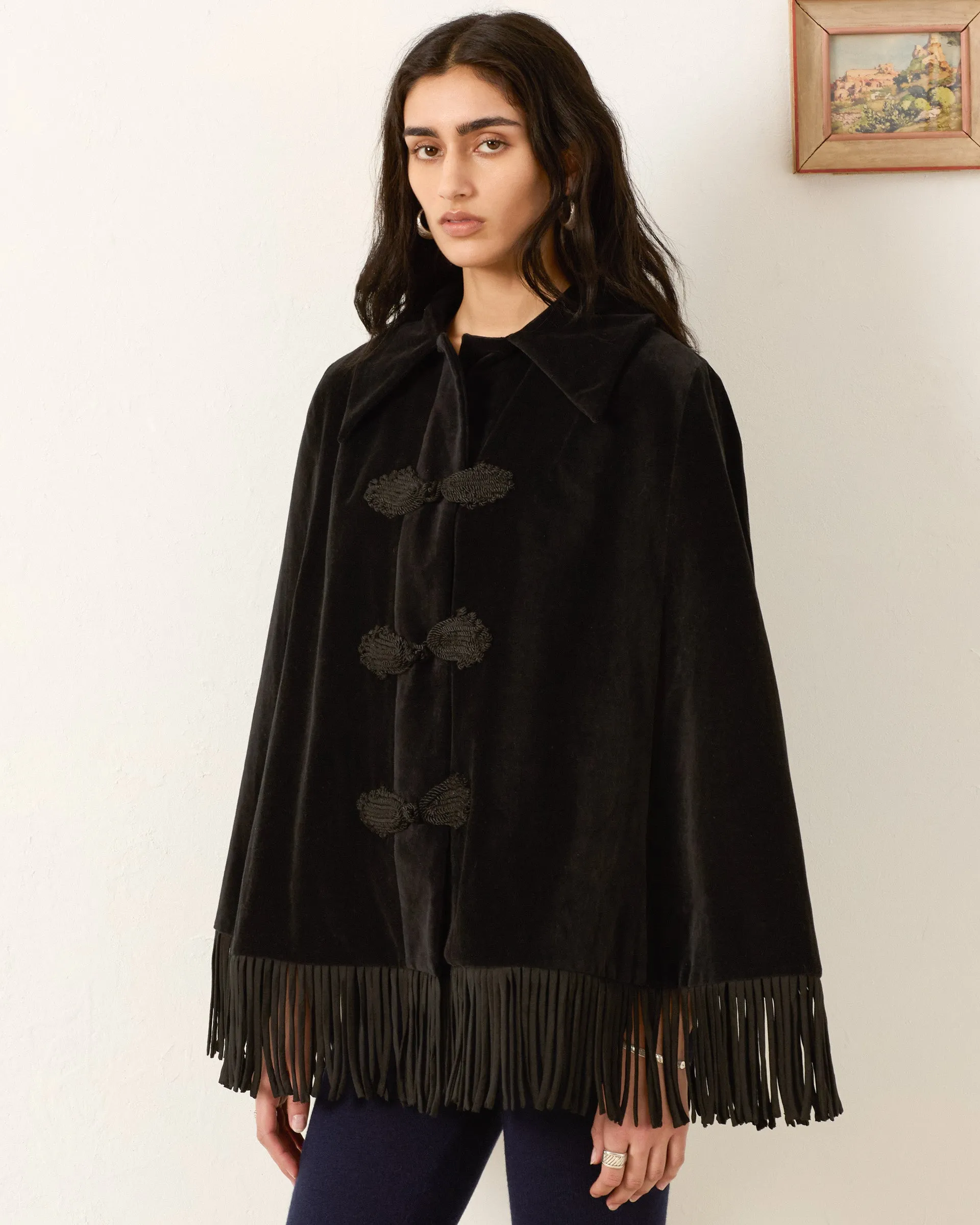 Kensington Onyx Fringe Cape sold by Alix of Bohemia product image thumbnail 4