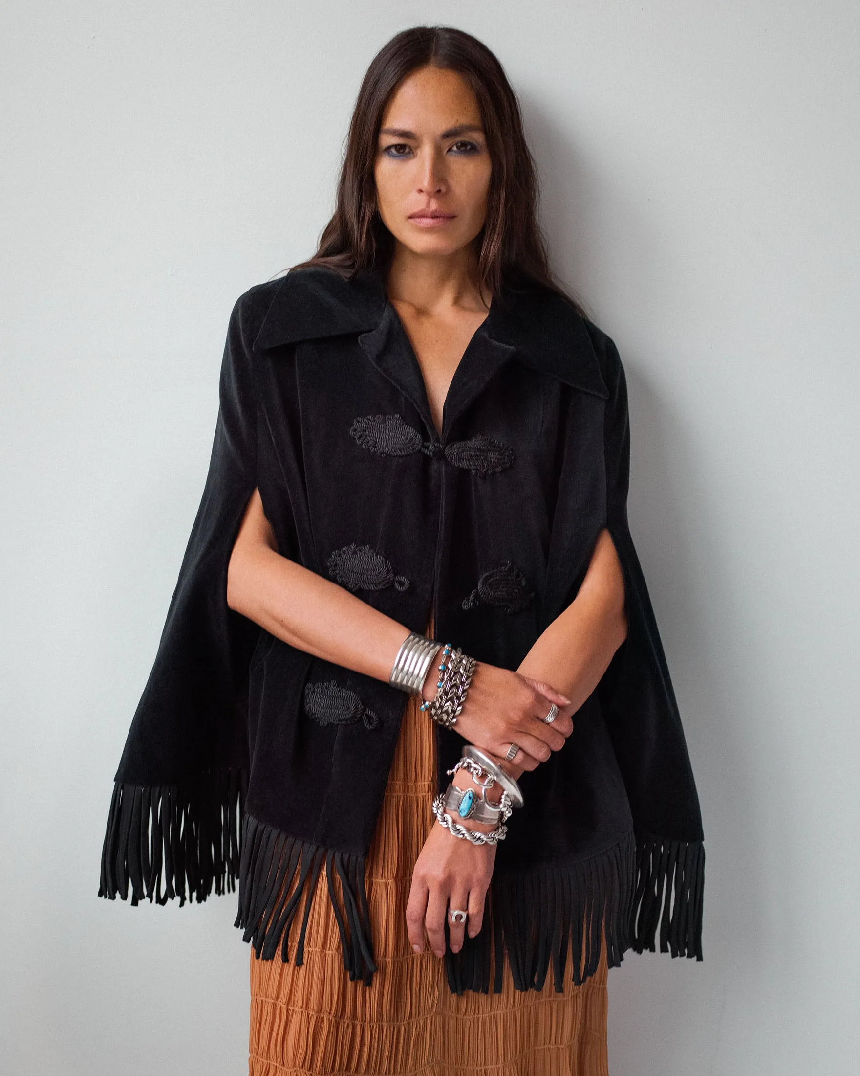 Kensington Onyx Fringe Cape sold by Alix of Bohemia product image thumbnail 2