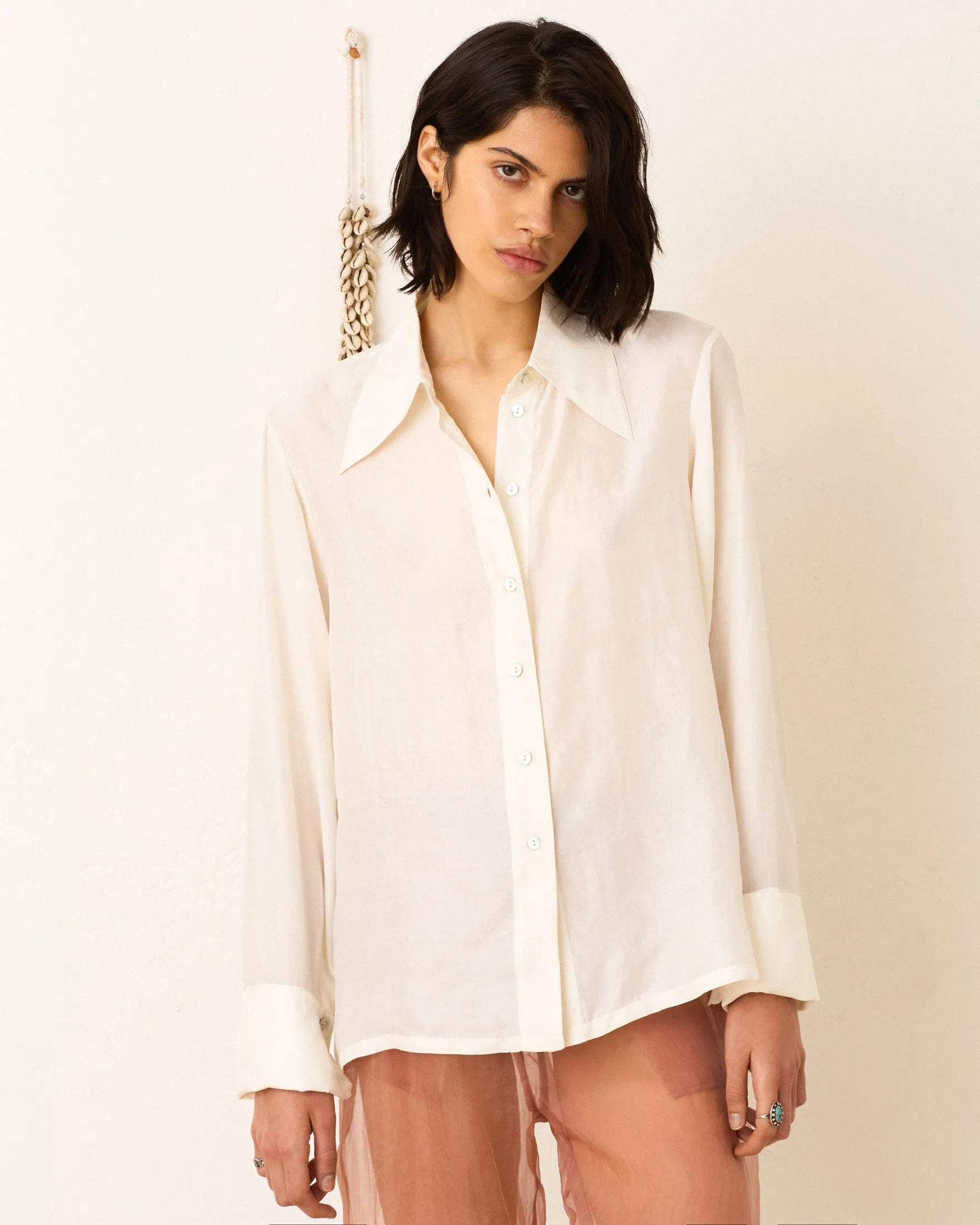 Dana Pearl Silk Shirt sold by Alix of Bohemia