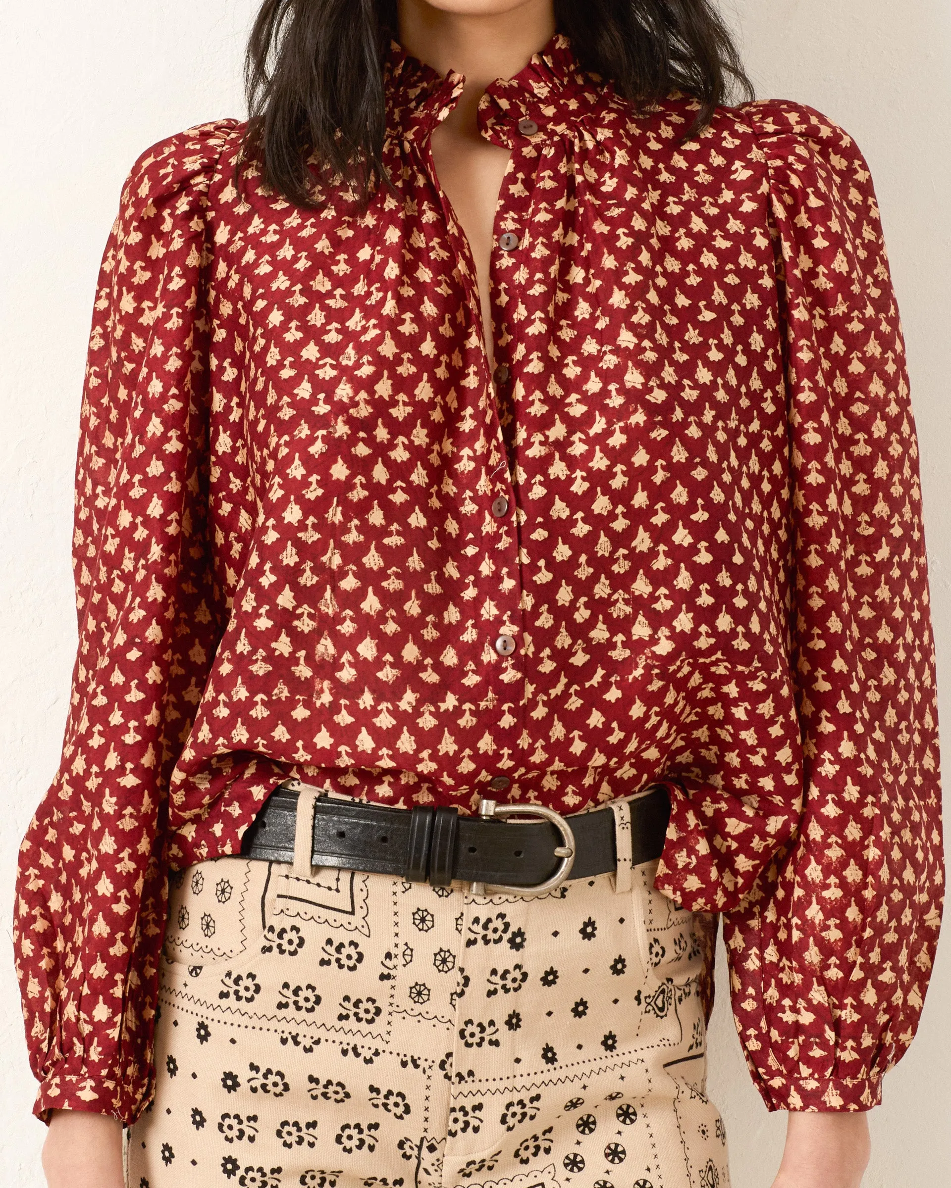 Annabel Mahogany Bhutti Shirt sold by Alix of Bohemia product image thumbnail 4