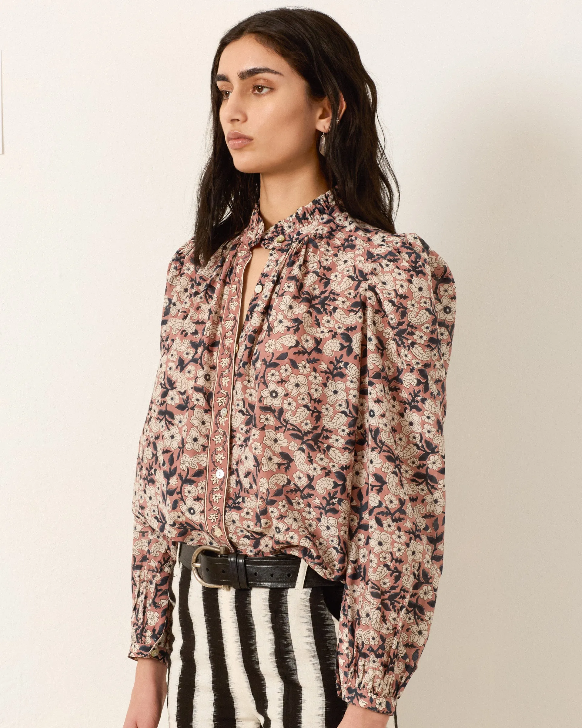 Annabel Sepia Floral Shirt sold by Alix of Bohemia product image thumbnail 3