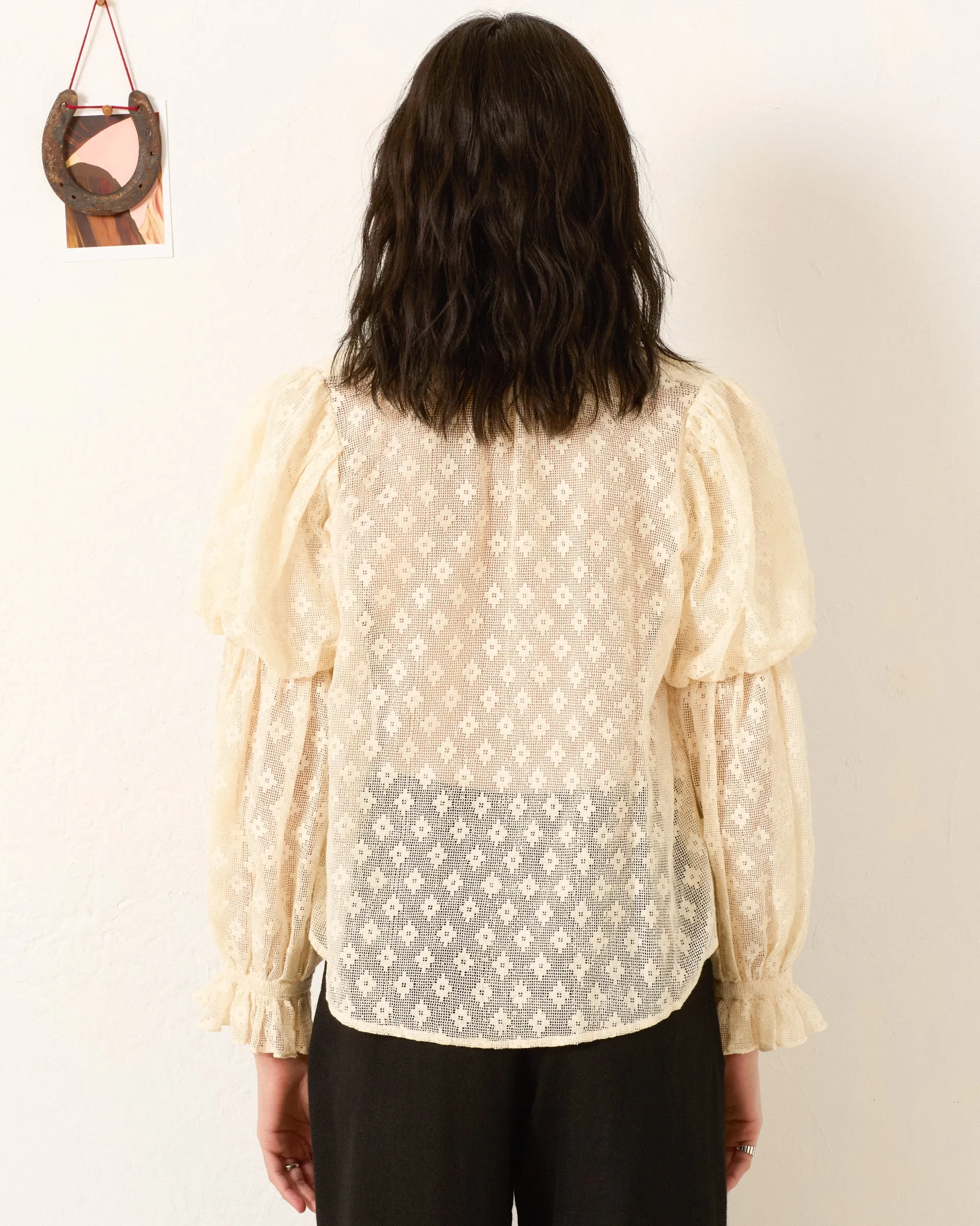 Mazie Antique Bone Lace Shirt sold by Alix of Bohemia product image thumbnail 5