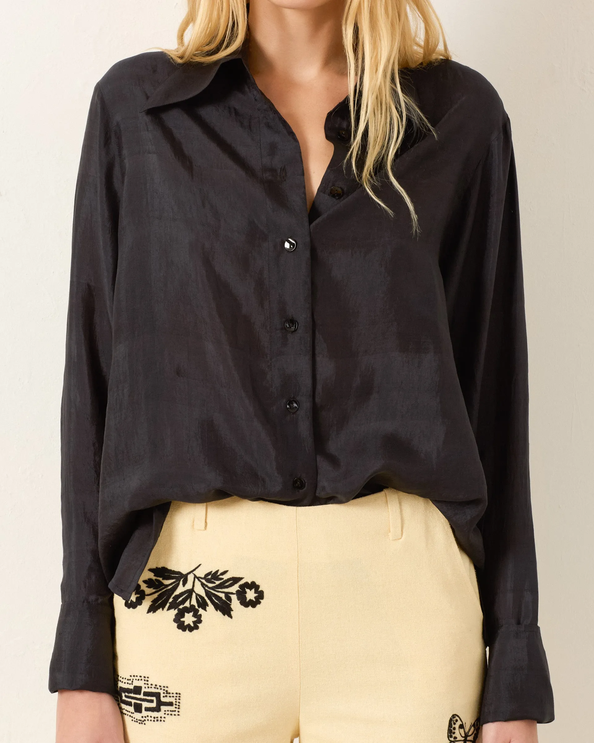Dana Onyx Silk Shirt sold by Alix of Bohemia product image thumbnail 4