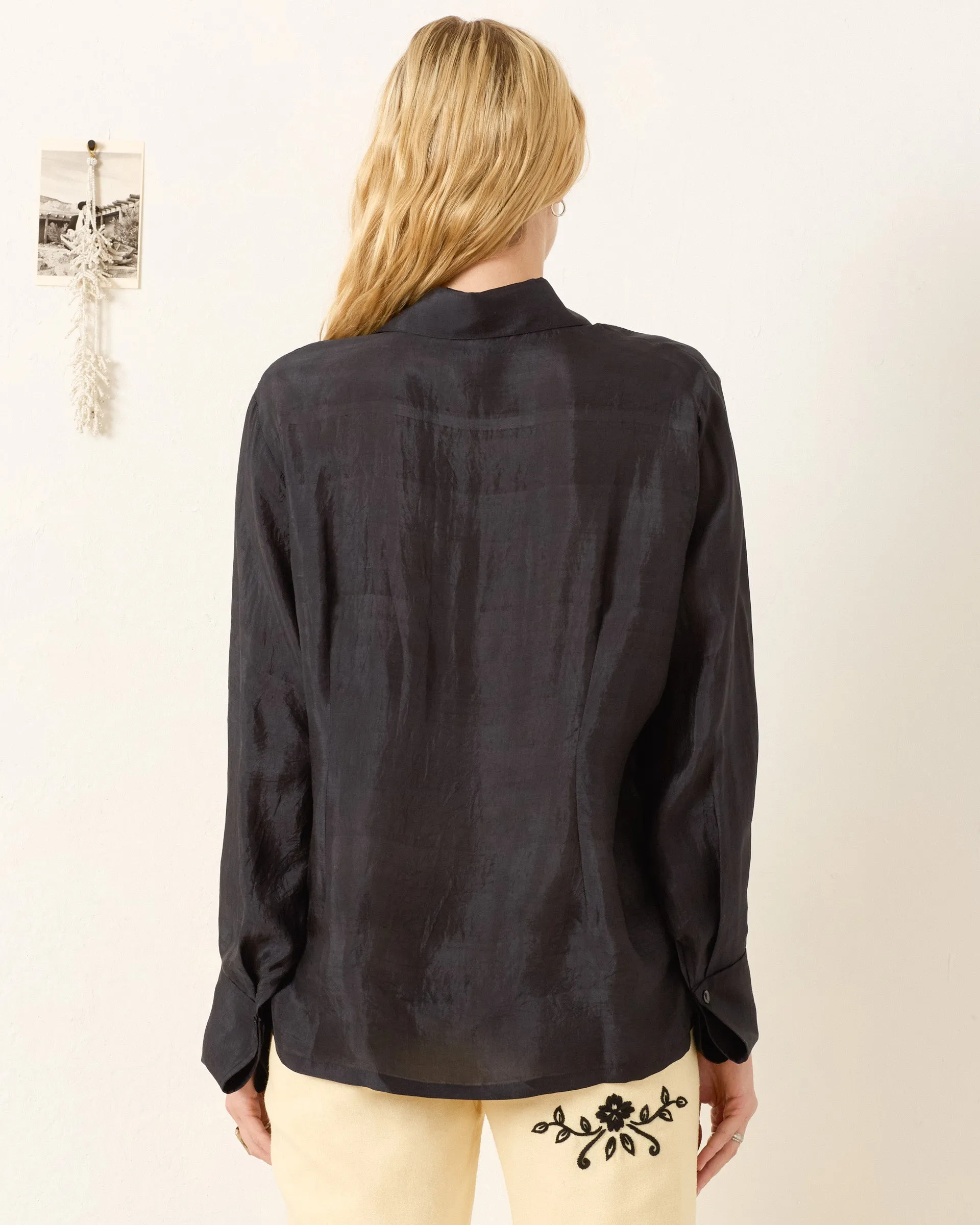 Dana Onyx Silk Shirt sold by Alix of Bohemia product image thumbnail 5