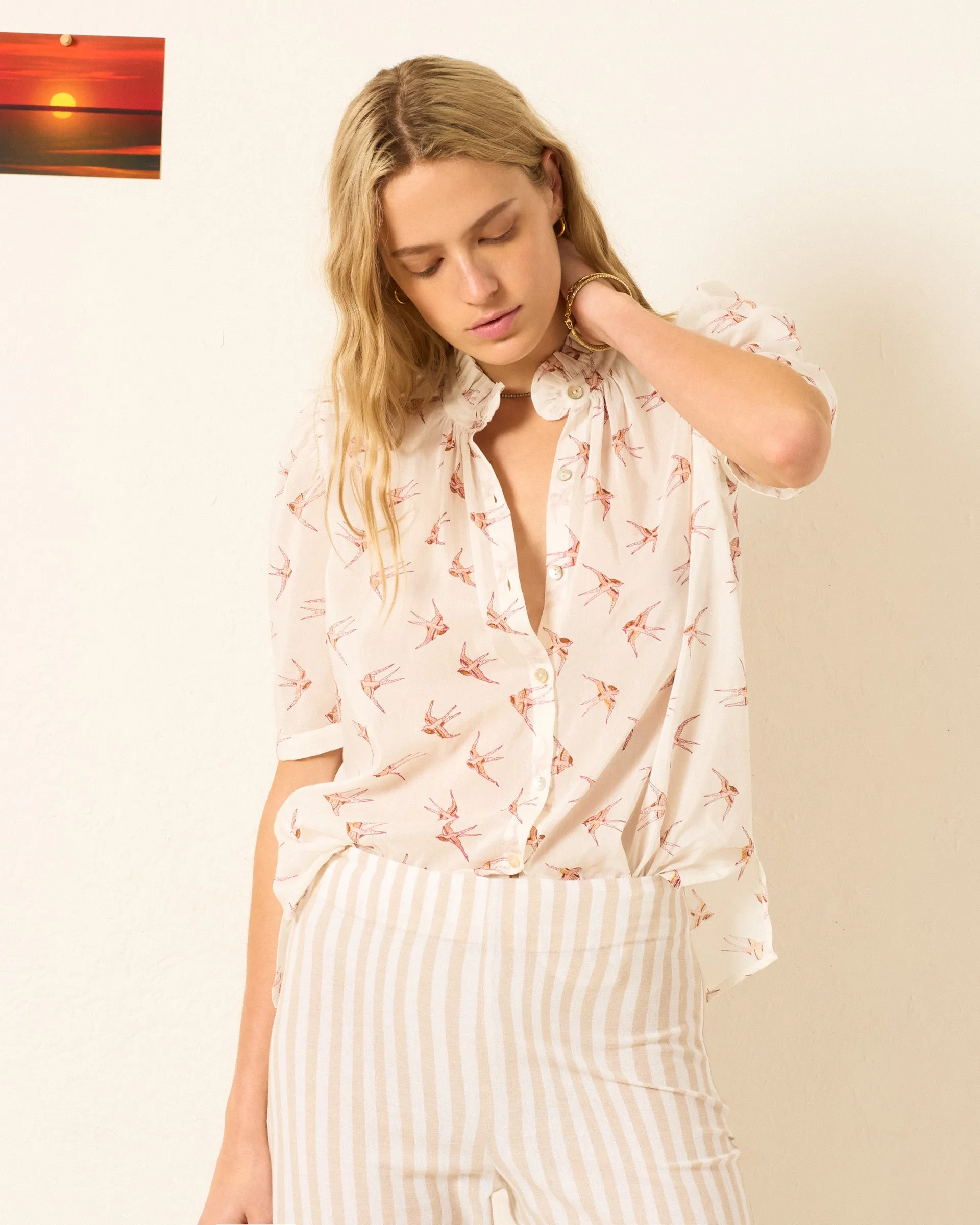 Winnie Cedar Swallow Shirt sold by Alix of Bohemia