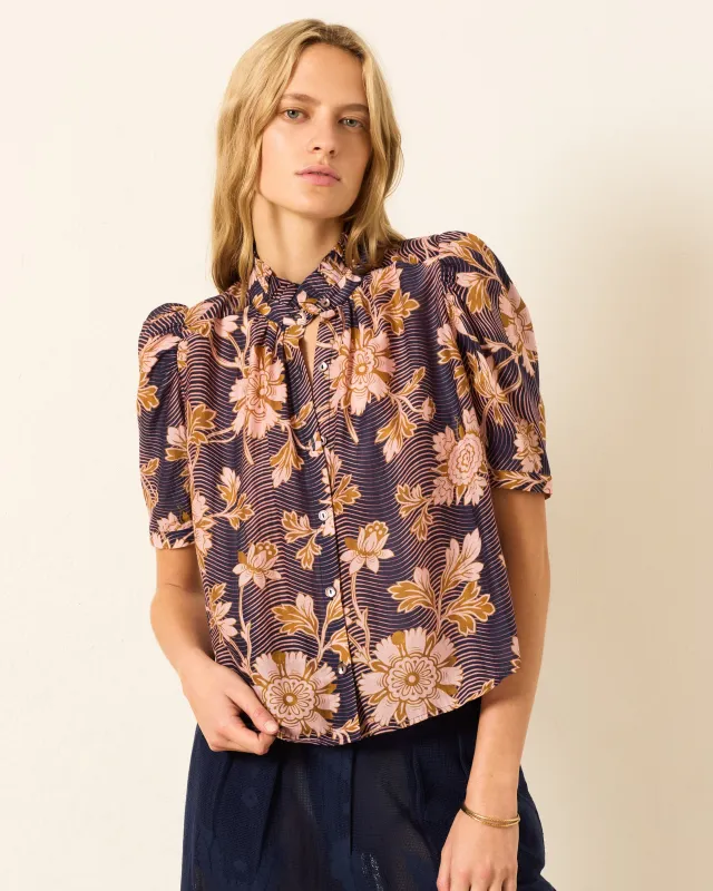 Winn Wavy Zinnia Shirt sold by Alix of Bohemia
