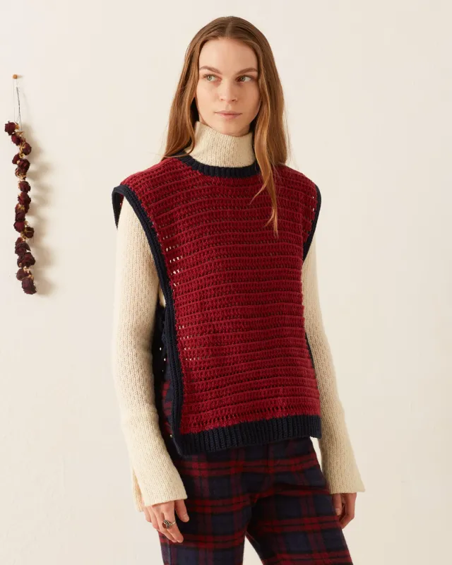 Oona Mulberry Crochet Top made by Alix of Bohemia