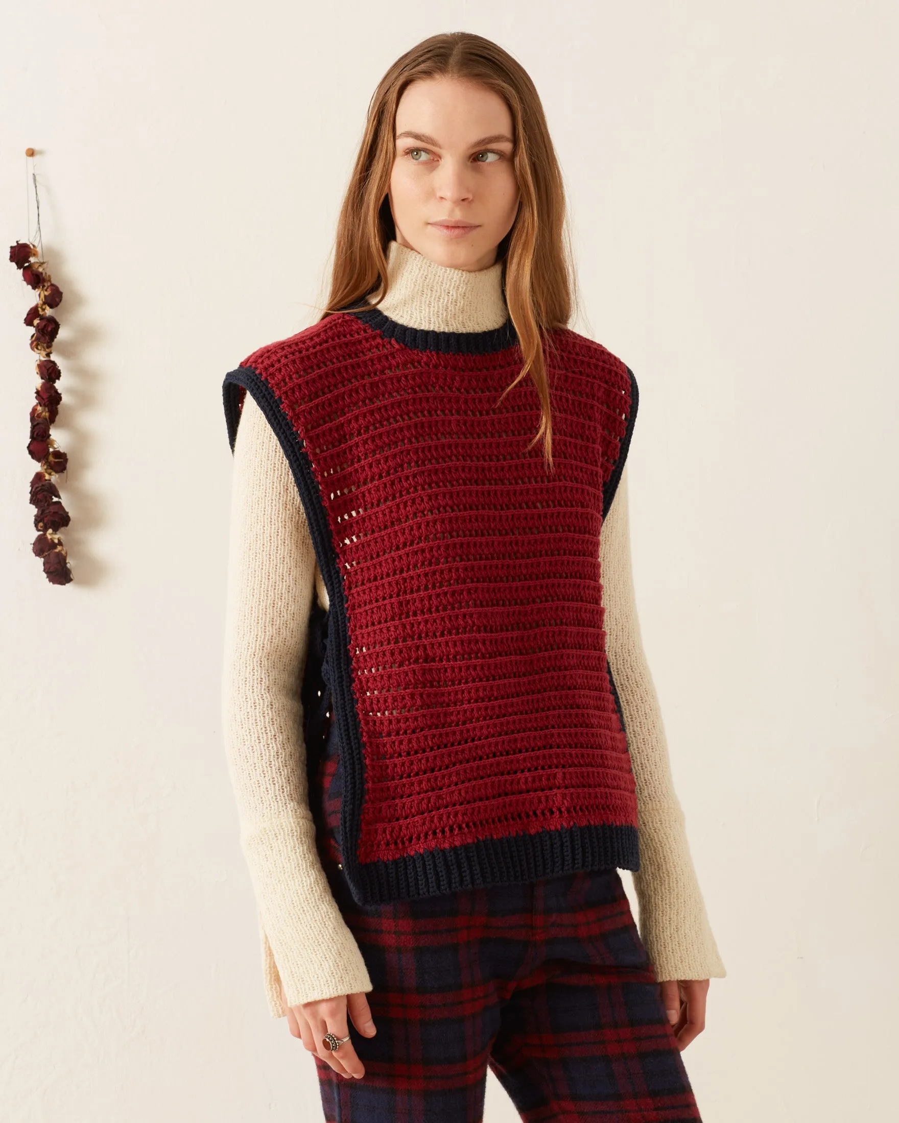 Oona Mulberry Crochet Top sold by Alix of Bohemia