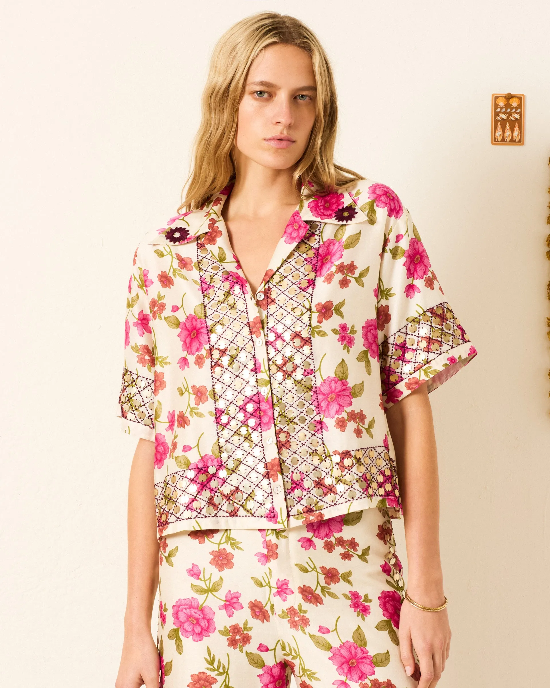 Stevie Camellia Coin Shirt sold by Alix of Bohemia