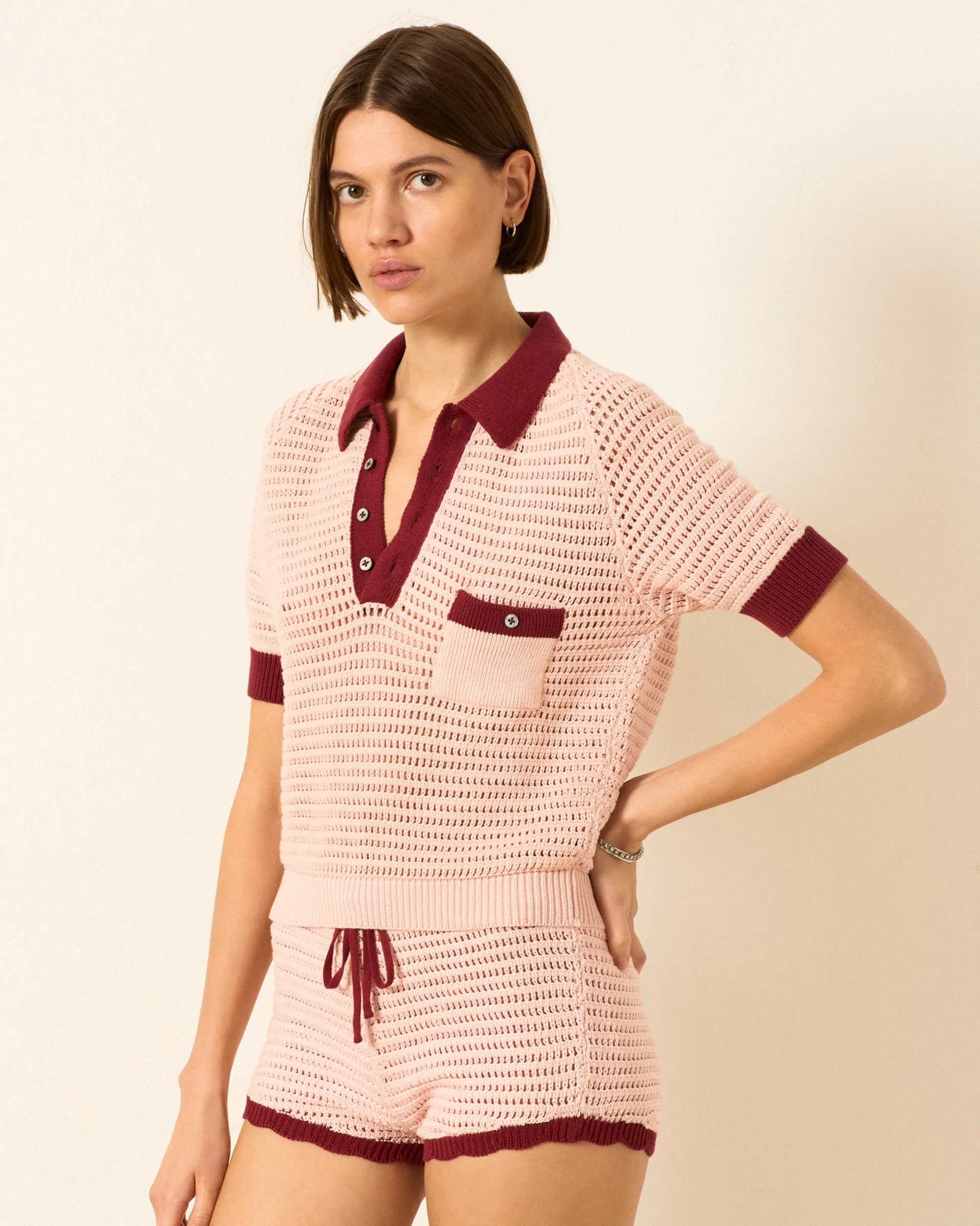 Lessi Blush Crochet Top sold by Alix of Bohemia product image thumbnail 4