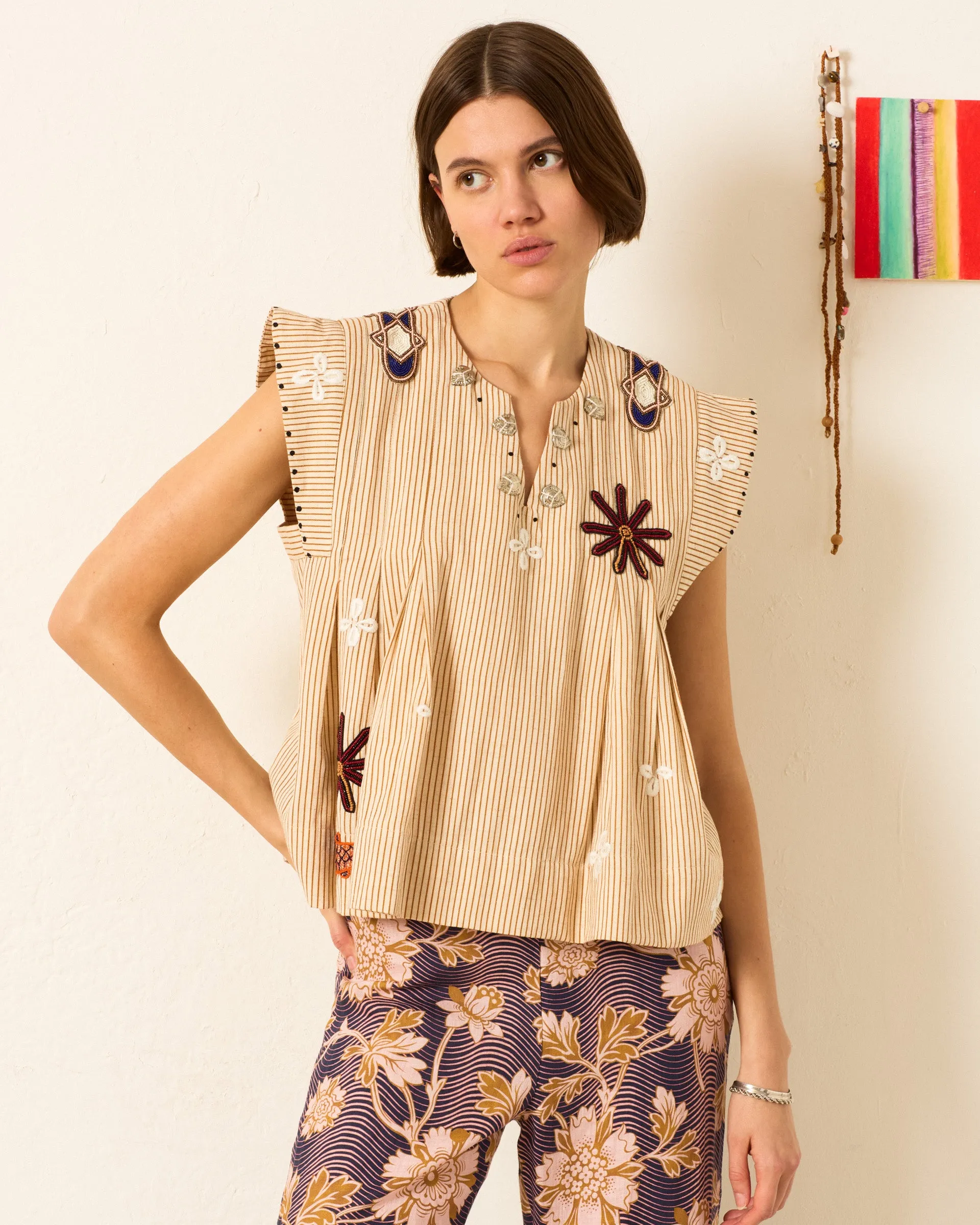 Nadine Cedar Coin Top sold by Alix of Bohemia