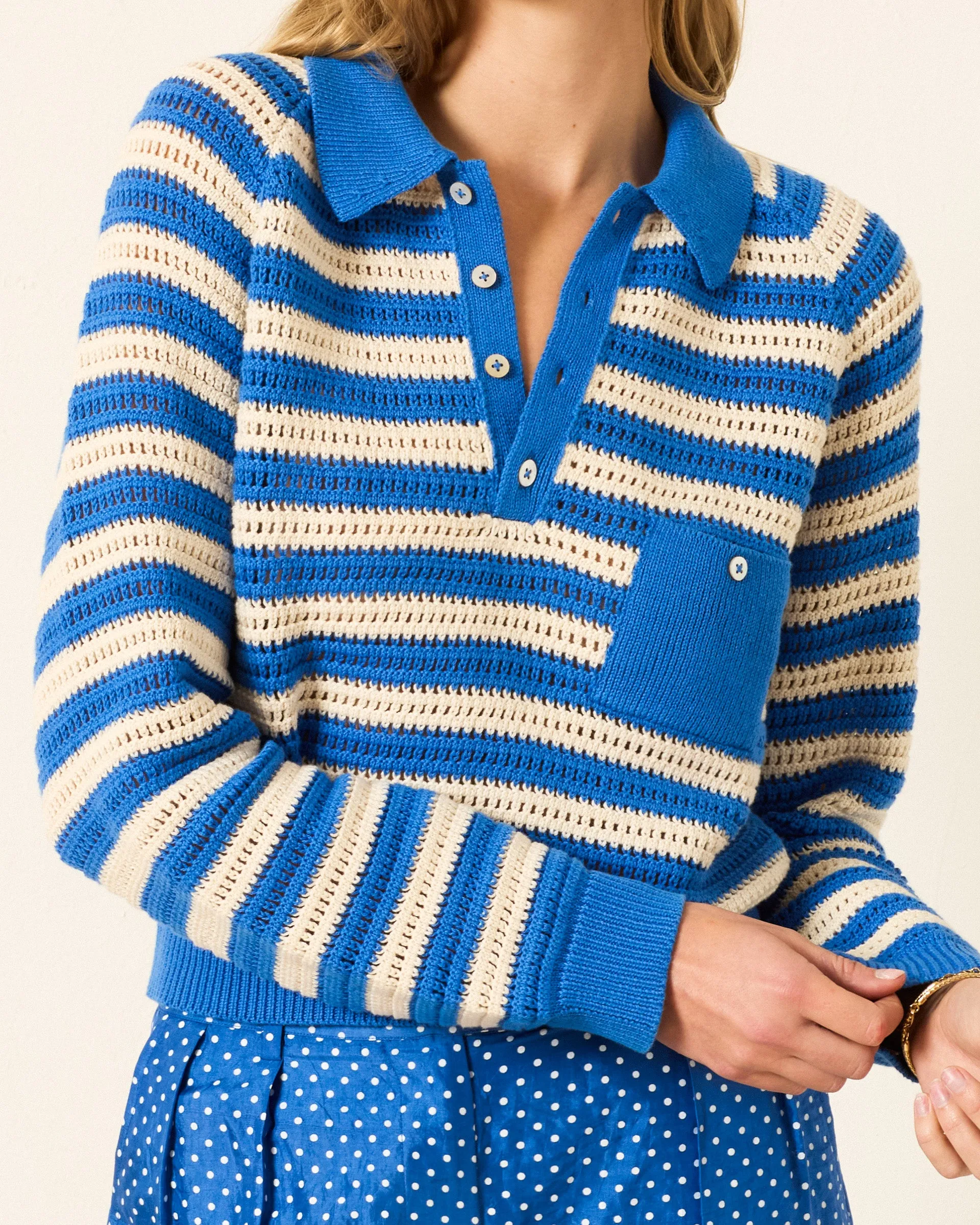 Liza Nautical Crochet Top sold by Alix of Bohemia product image thumbnail 2