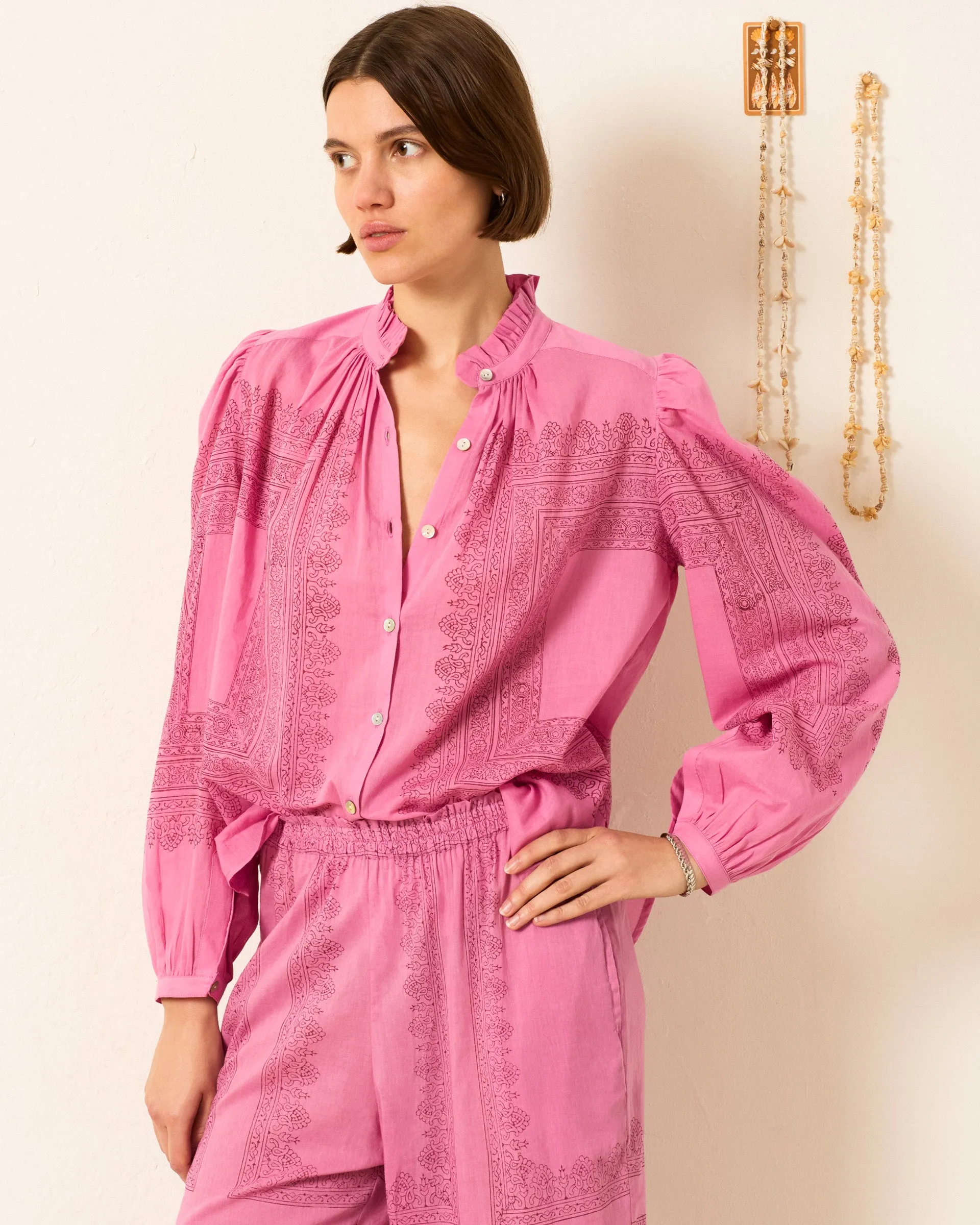 Annabel Fuchsia Tile Shirt sold by Alix of Bohemia product image thumbnail 3