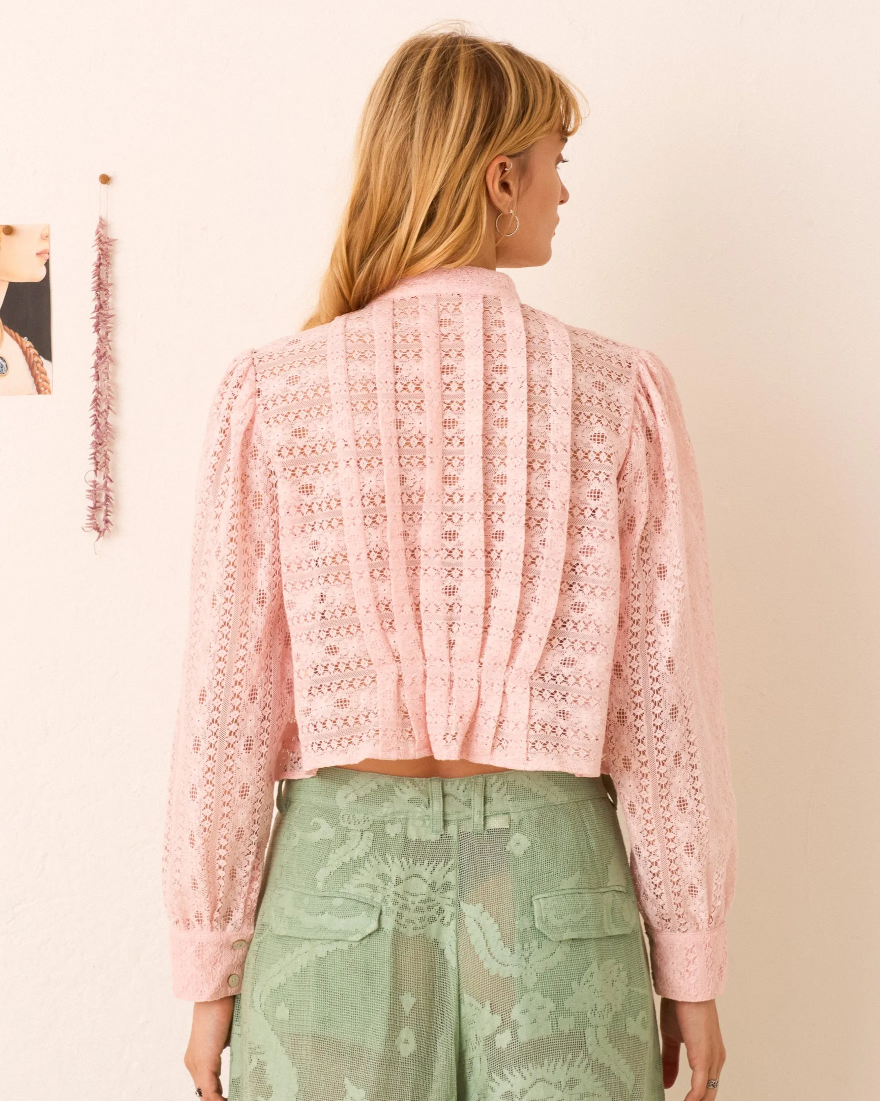 Ryland Blush Lace Shirt sold by Alix of Bohemia product image thumbnail 3