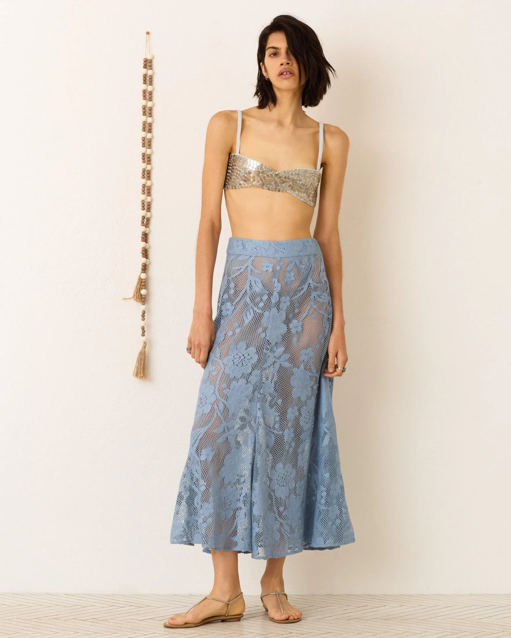 Vanessa Powder Blue Lace Skirt sold by Alix of Bohemia product image thumbnail 2
