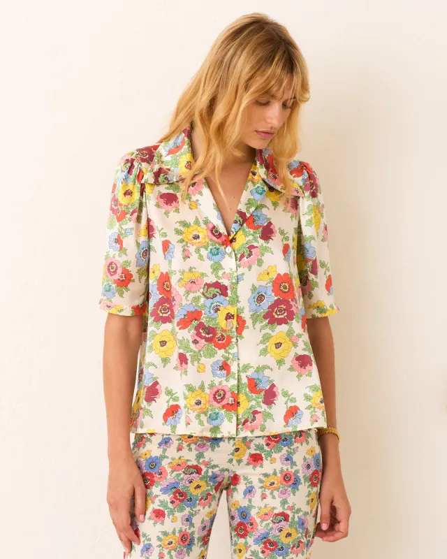 Ophelia Wildflower Silk Shirt made by Alix of Bohemia