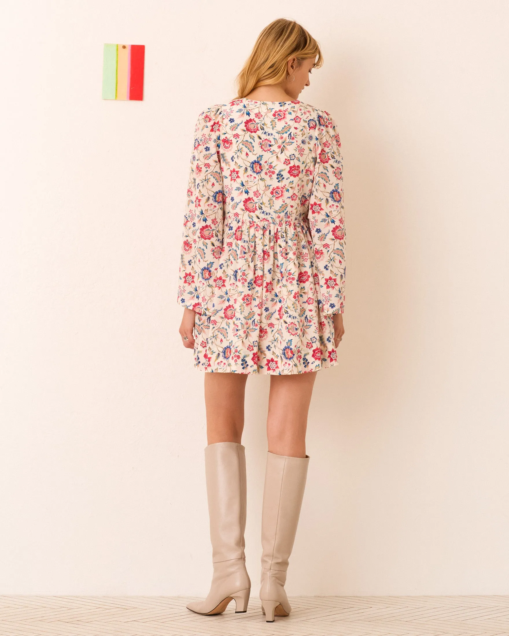 Silvie Floral Beam Silk Dress sold by Alix of Bohemia product image thumbnail 3