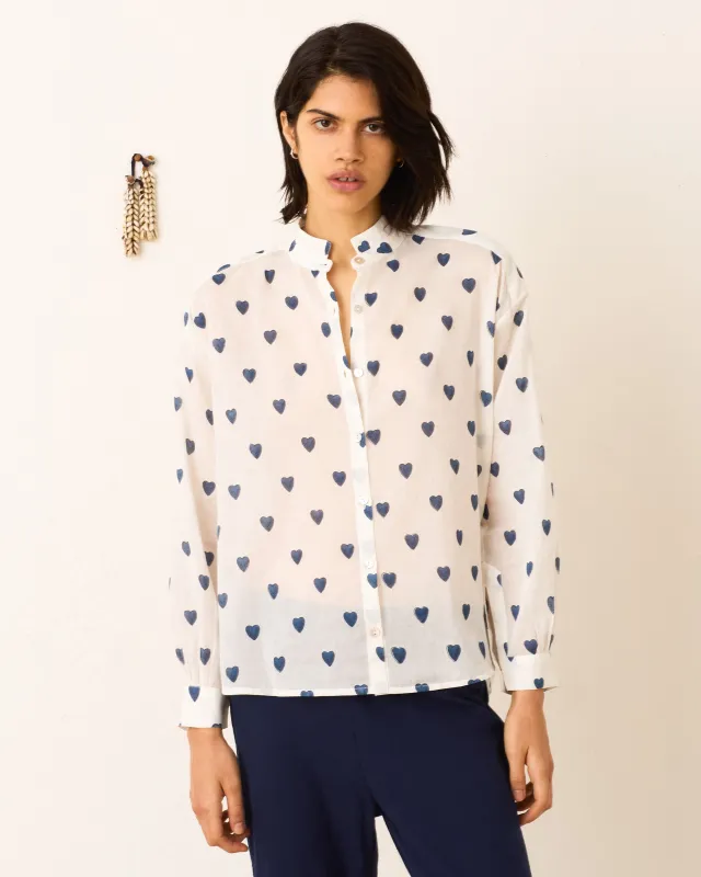 Kiki Indigo Heart Shirt sold by Alix of Bohemia