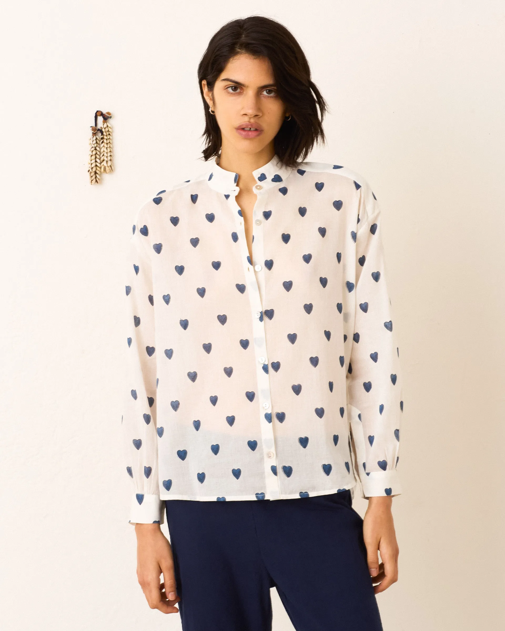 Kiki Indigo Heart Shirt sold by Alix of Bohemia