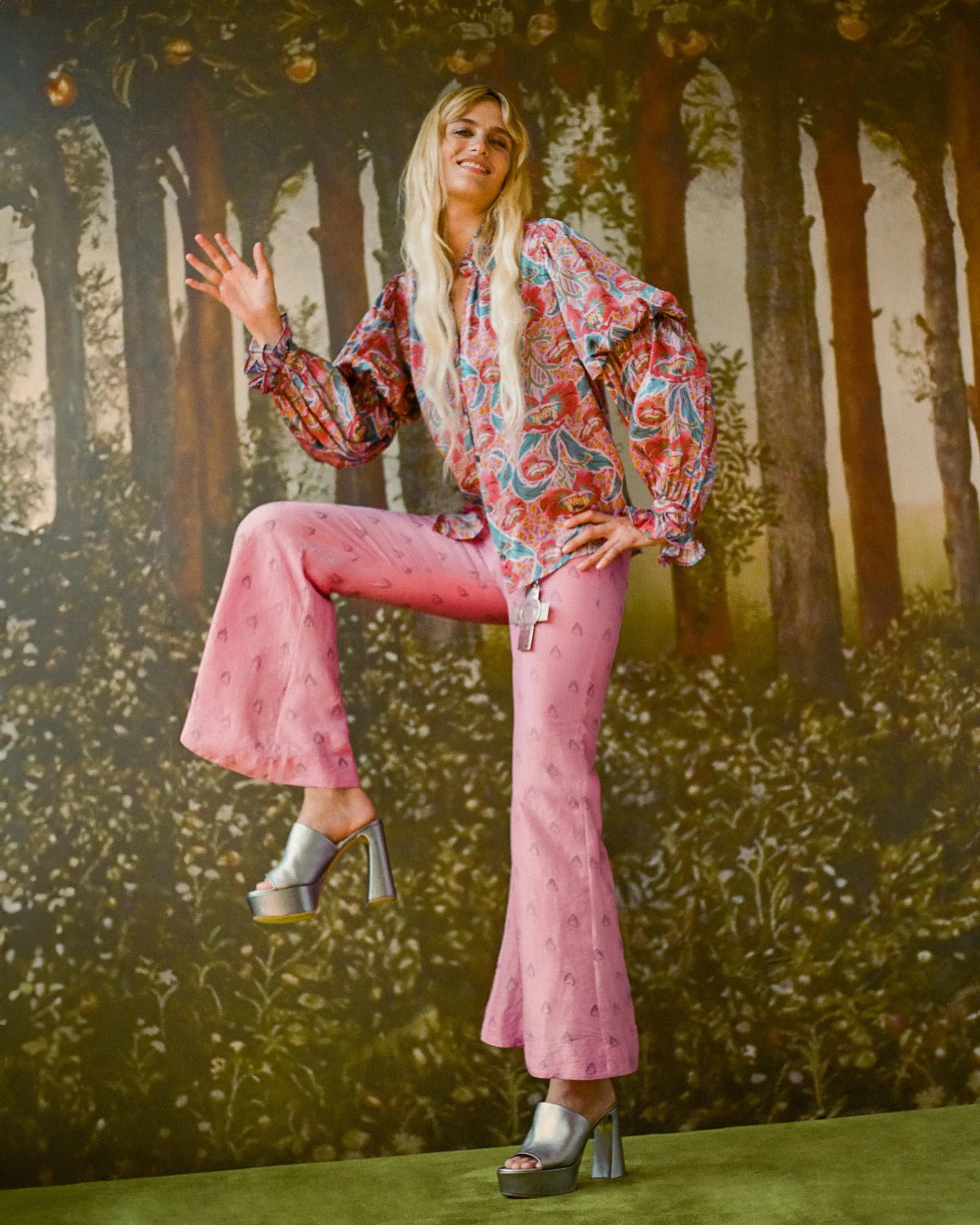 Farah Fuchsia Heart Pant sold by Alix of Bohemia product image thumbnail 2