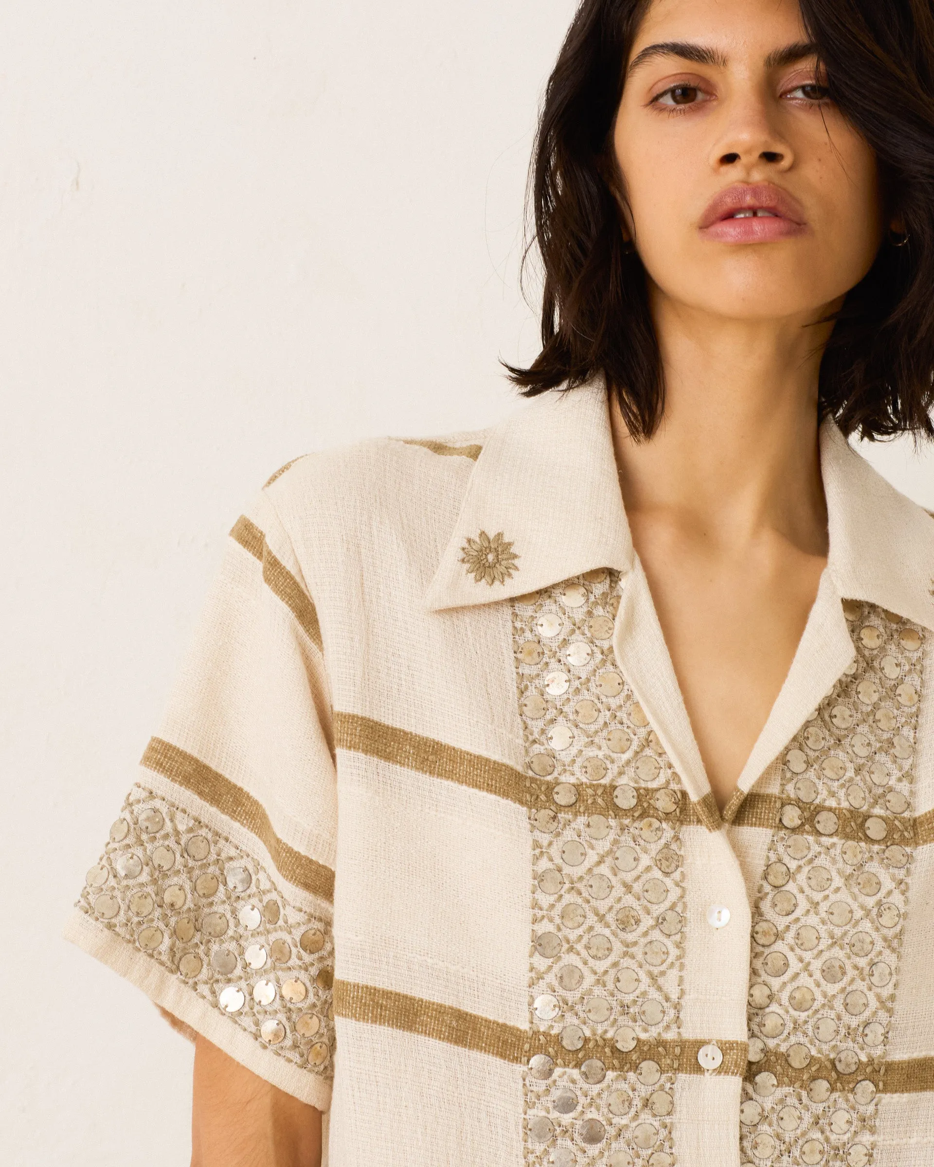 Stevie White Sage Coin Shirt sold by Alix of Bohemia product image thumbnail 4