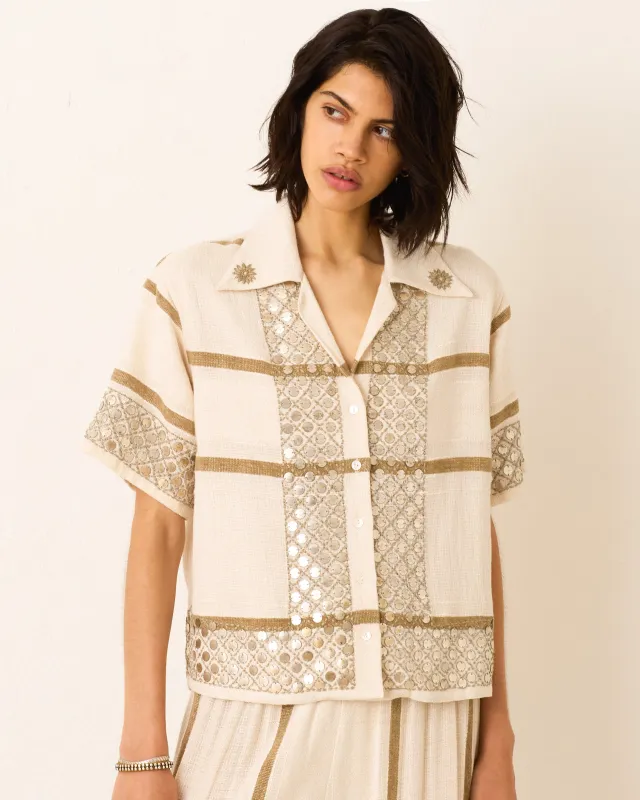 Stevie White Sage Coin Shirt made by Alix of Bohemia