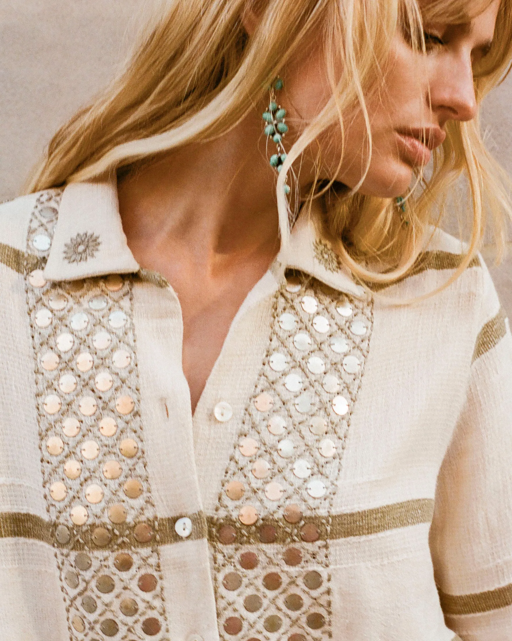 Stevie White Sage Coin Shirt sold by Alix of Bohemia product image thumbnail 2