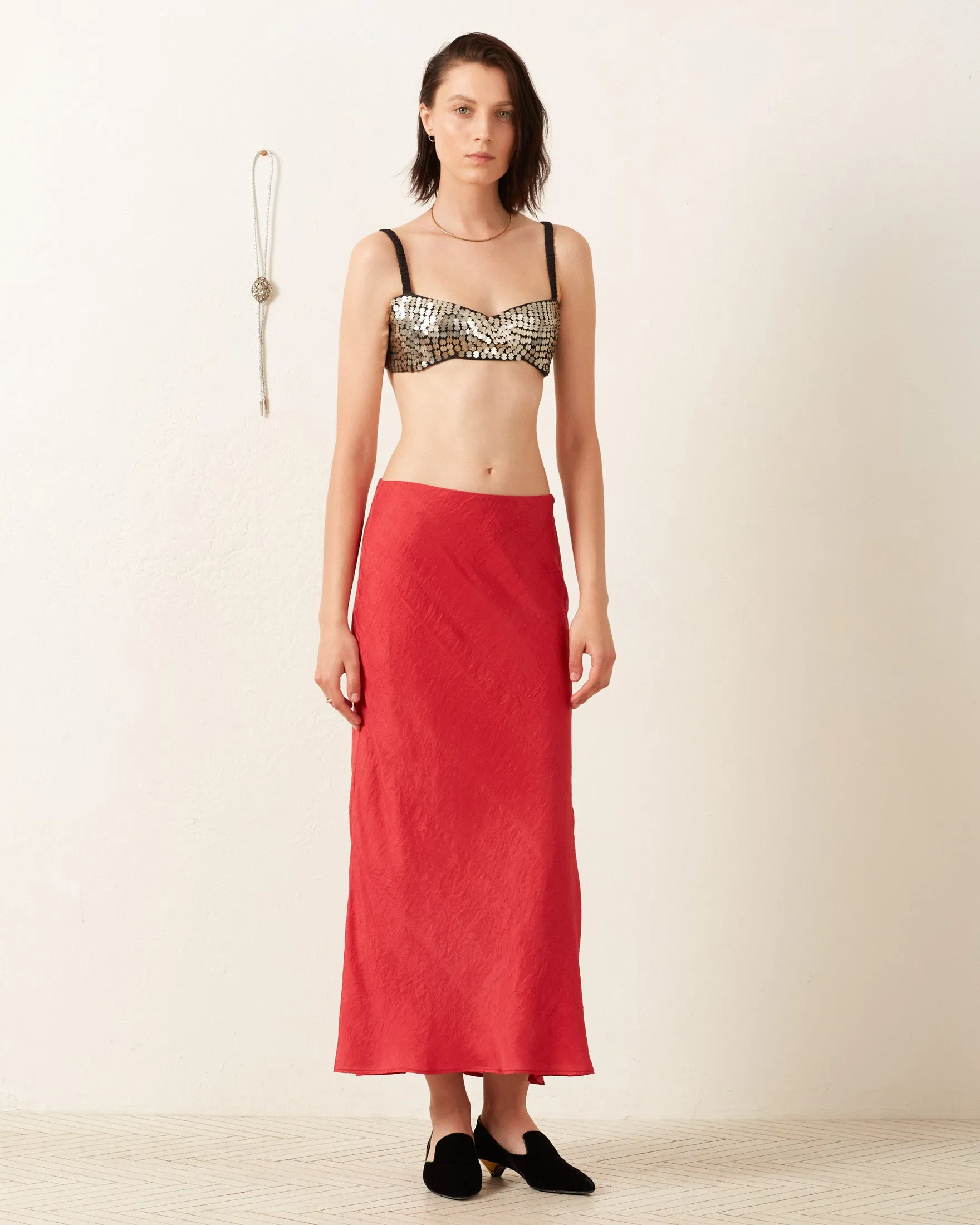 Lyra Cardinal Silk Skirt sold by Alix of Bohemia product image thumbnail 3