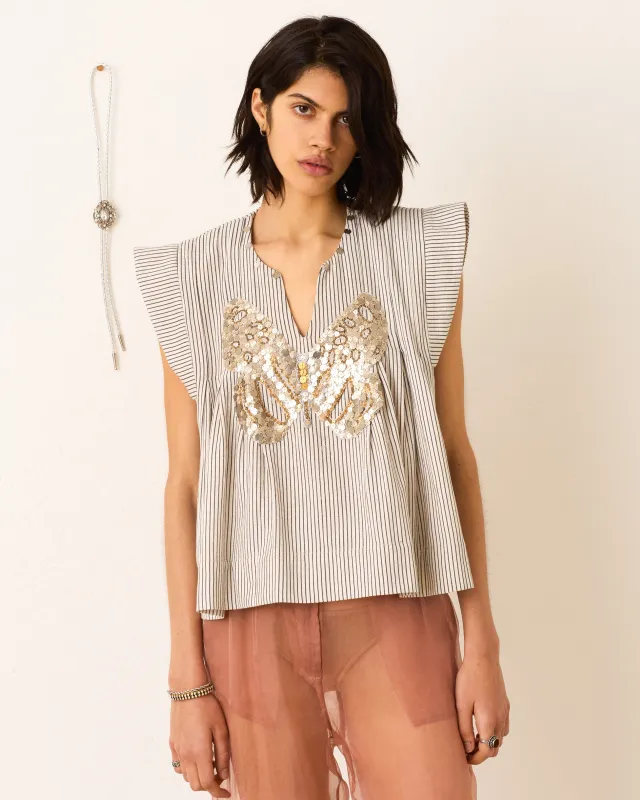 Nadine Butterfly Slate Top sold by Alix of Bohemia