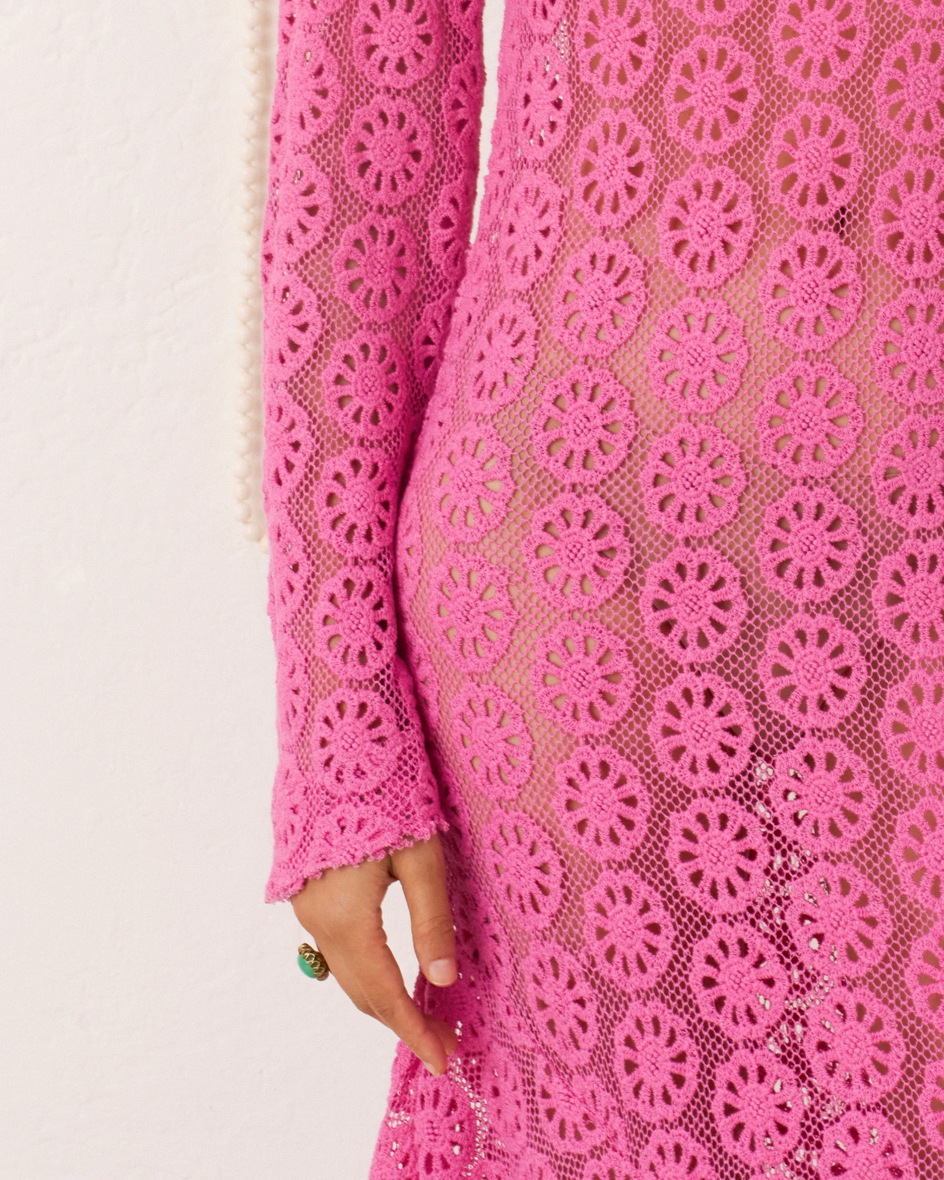 Laila Fuschia Daisy Dress sold by Alix of Bohemia product image thumbnail 4