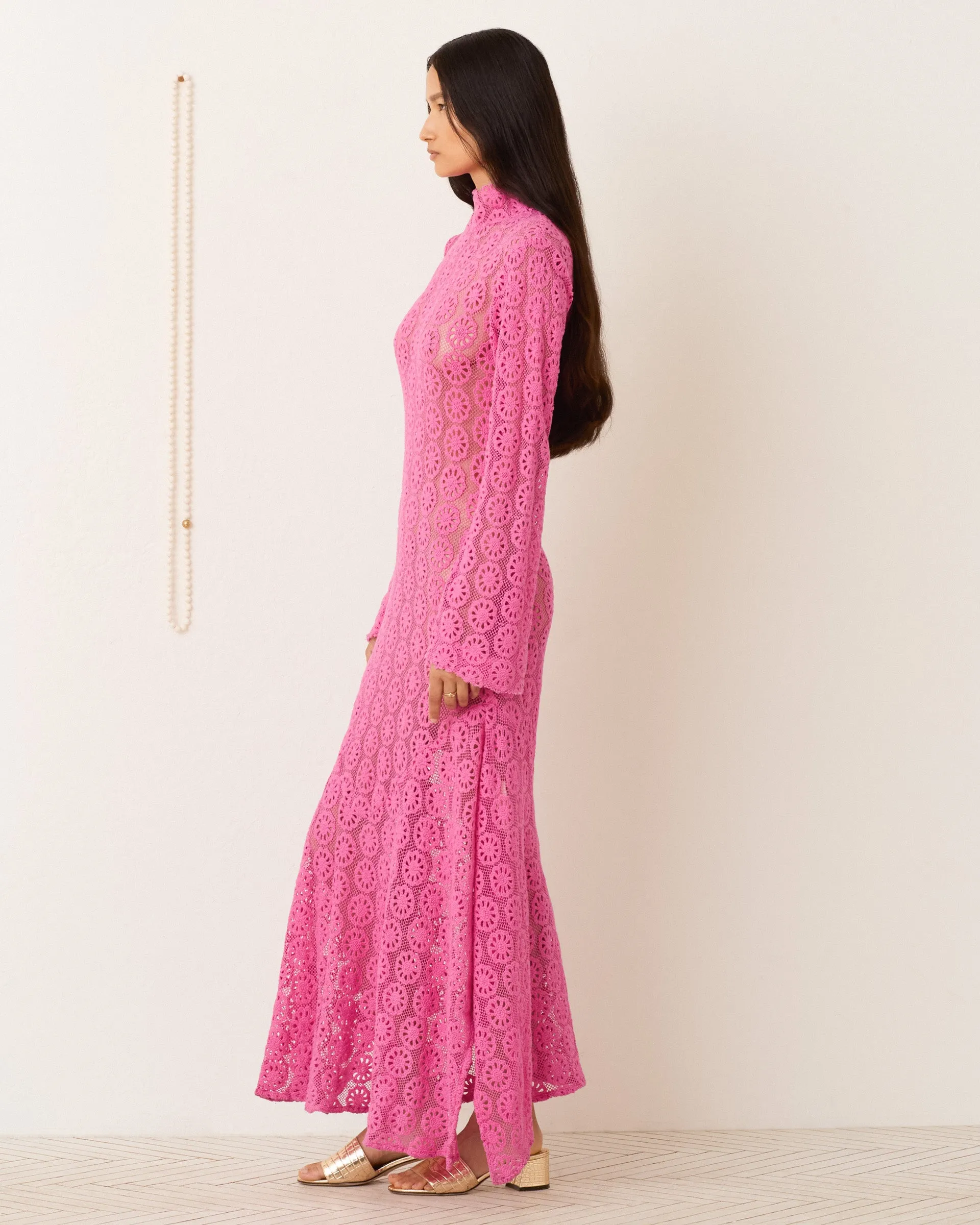 Laila Fuschia Daisy Dress sold by Alix of Bohemia product image thumbnail 3