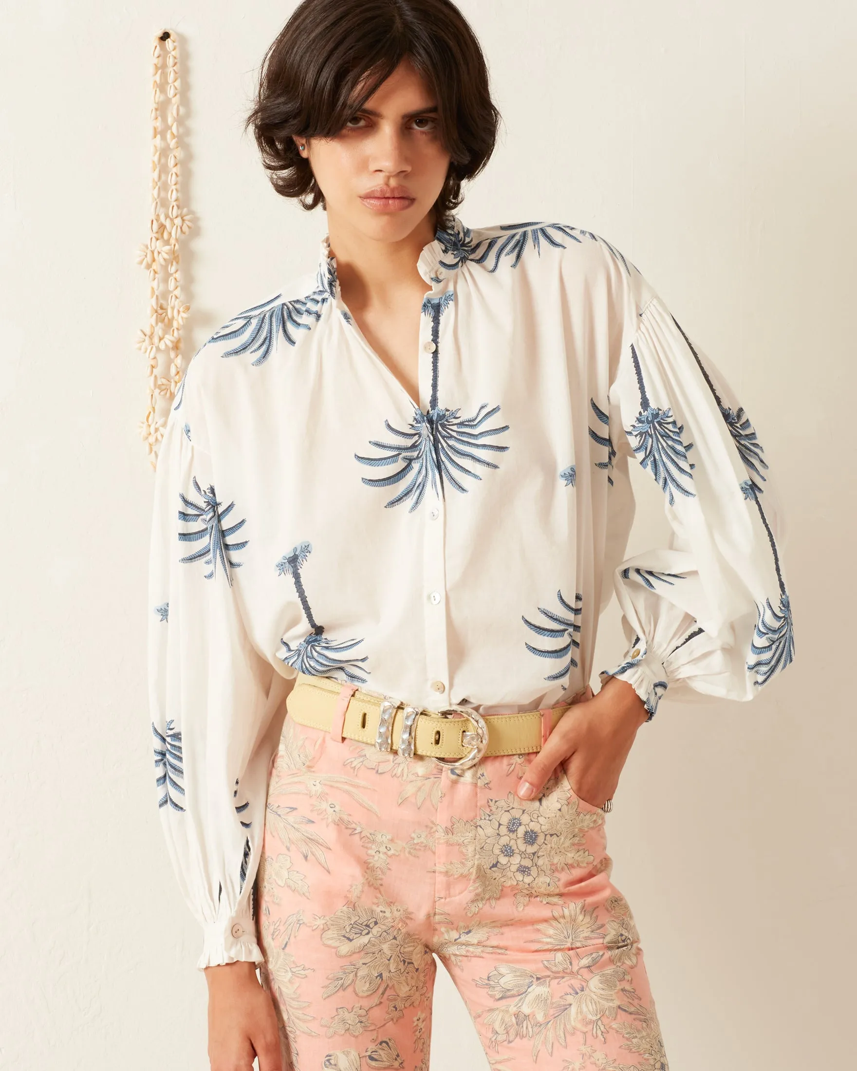 Poet Indigo Palm Blouse sold by Alix of Bohemia