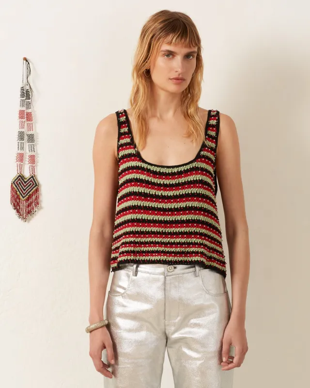 Tina Poinsettia Crochet Top made by Alix of Bohemia