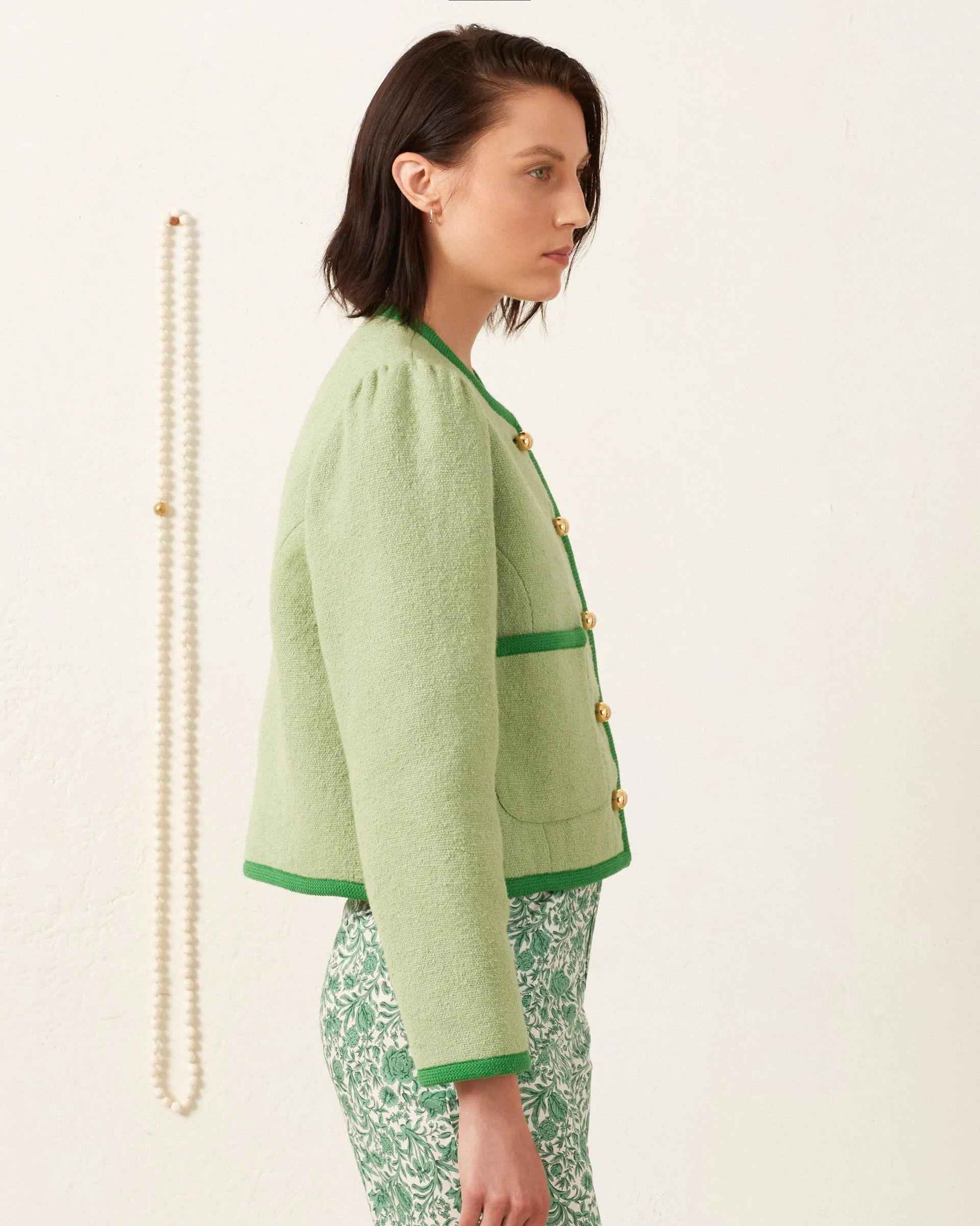 Dorian Celadon Khadi Jacket sold by Alix of Bohemia product image thumbnail 3