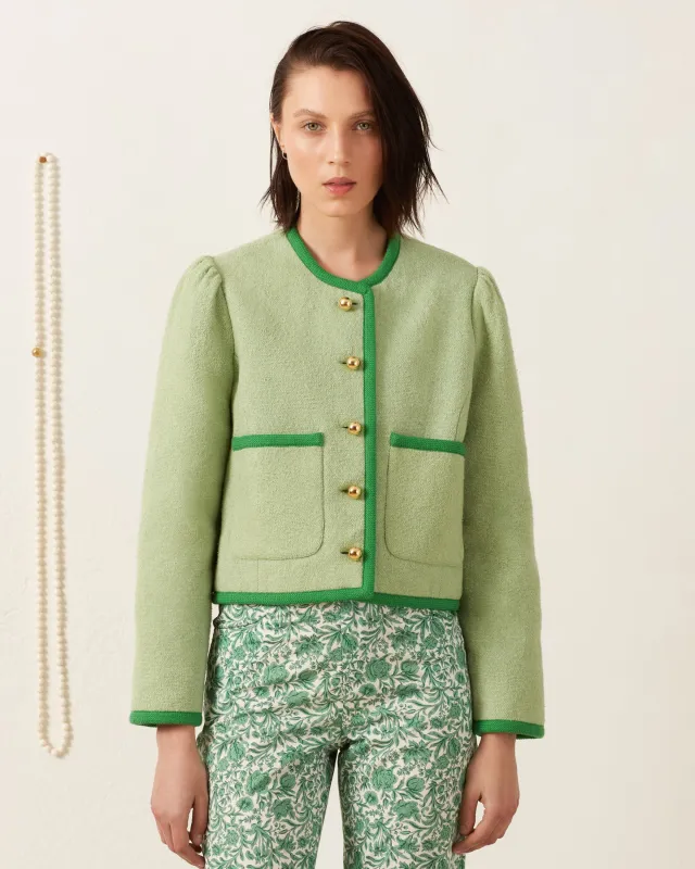 Dorian Celadon Khadi Jacket sold by Alix of Bohemia