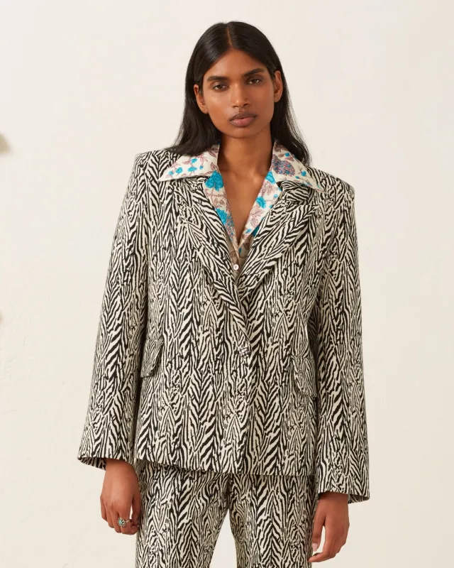Dree Zebra Blazer sold by Alix of Bohemia
