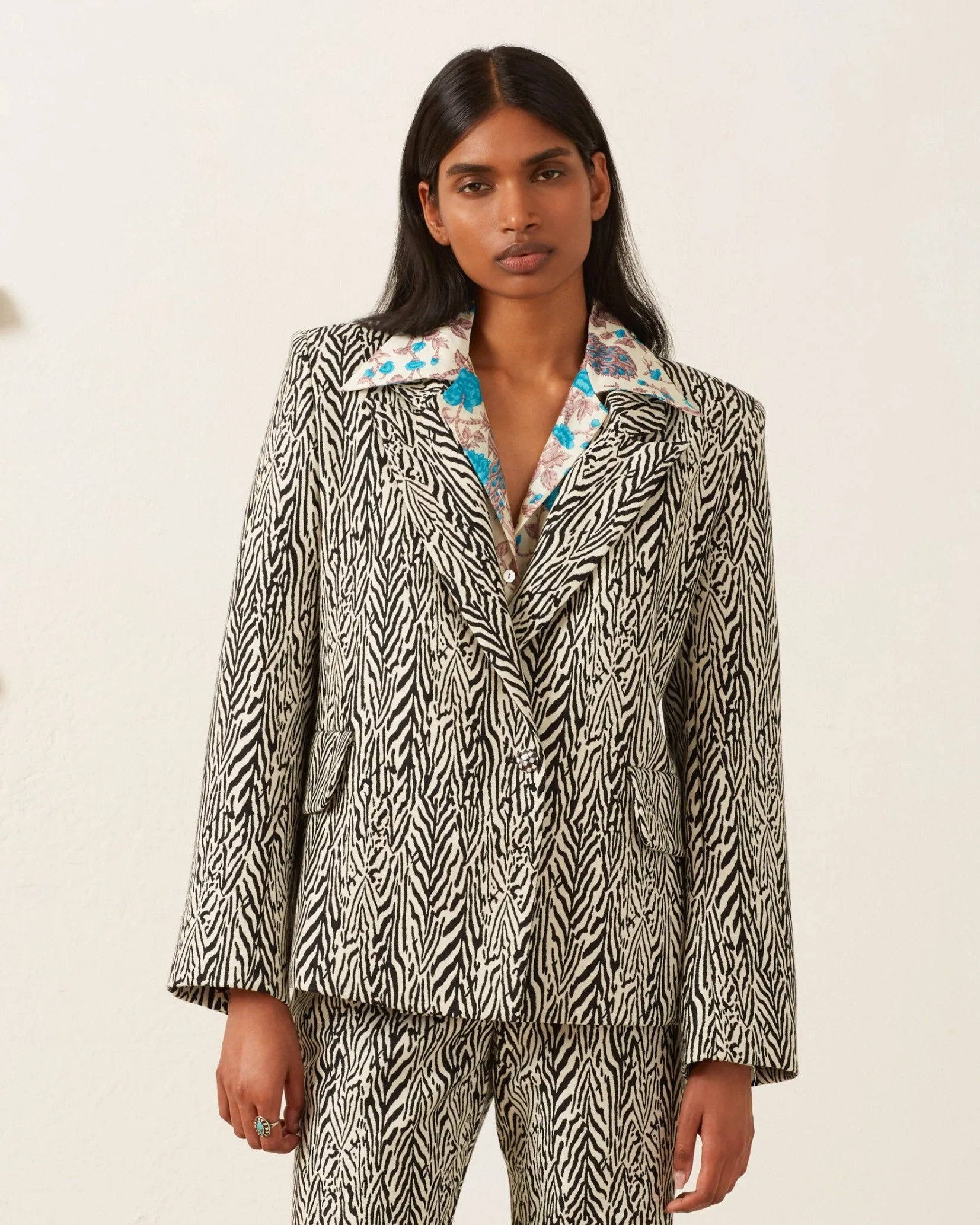 Dree Zebra Blazer sold by Alix of Bohemia
