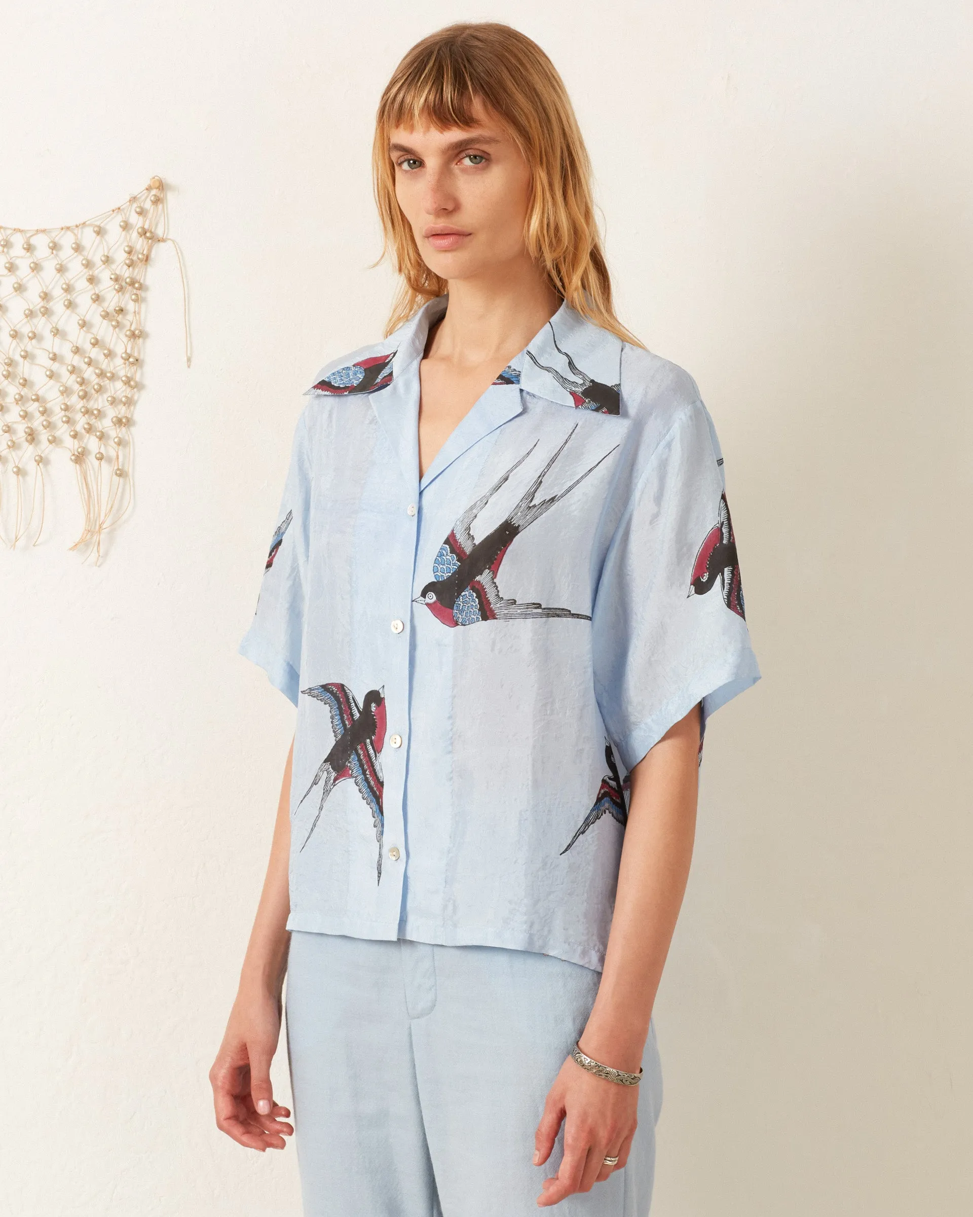 Stevie Swallow Silk Shirt sold by Alix of Bohemia product image thumbnail 3