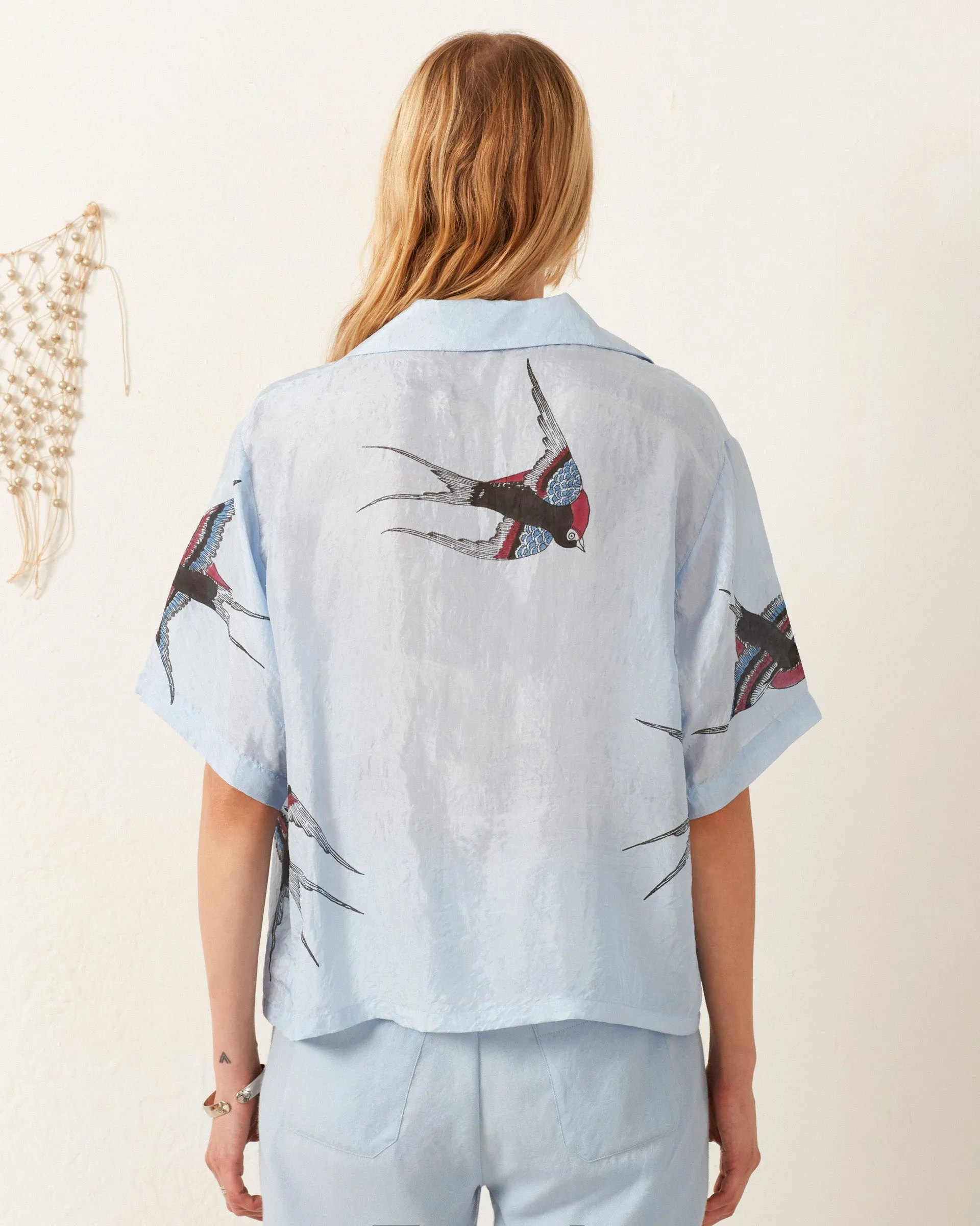 Stevie Swallow Silk Shirt sold by Alix of Bohemia product image thumbnail 4