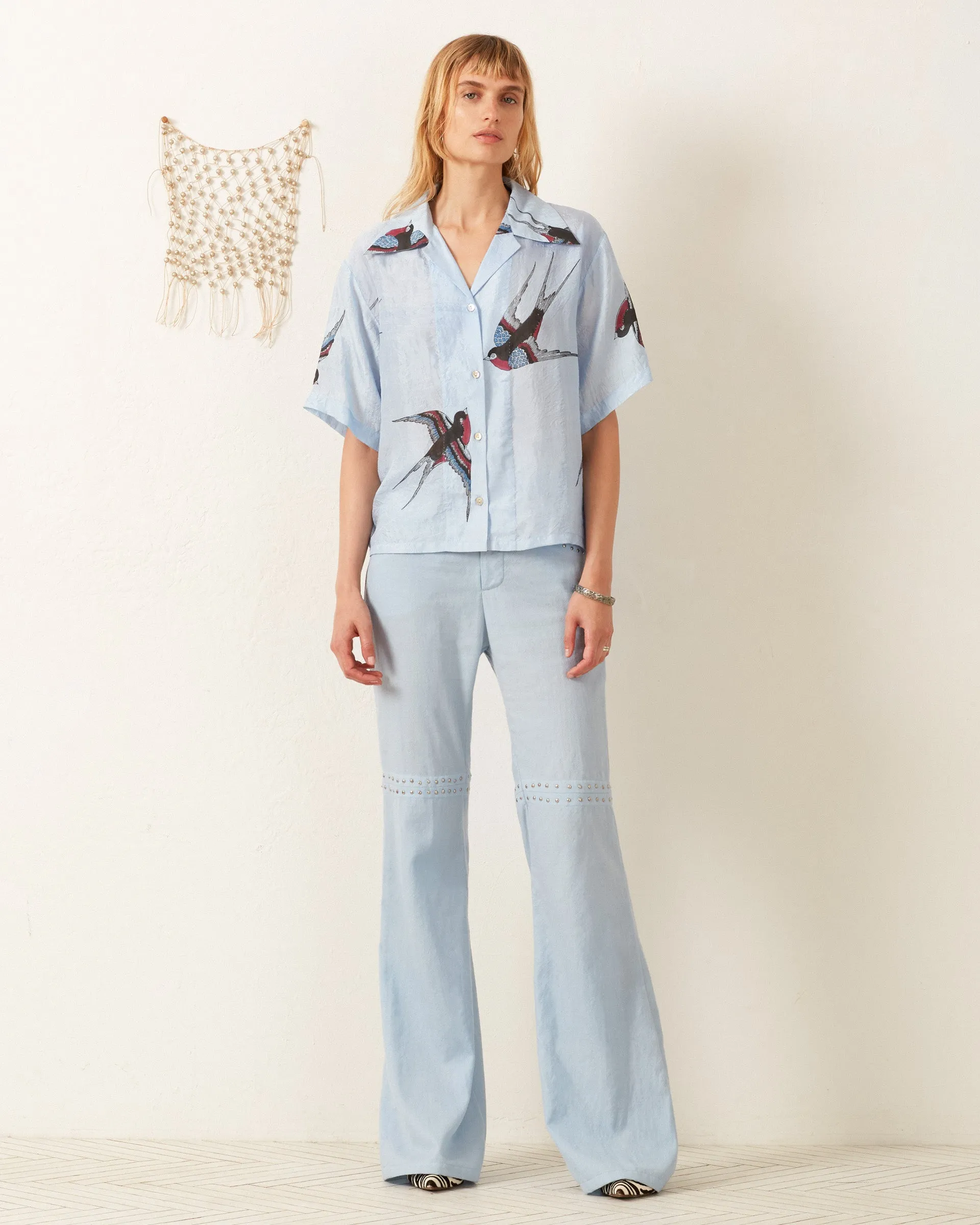 Stevie Swallow Silk Shirt sold by Alix of Bohemia product image thumbnail 5