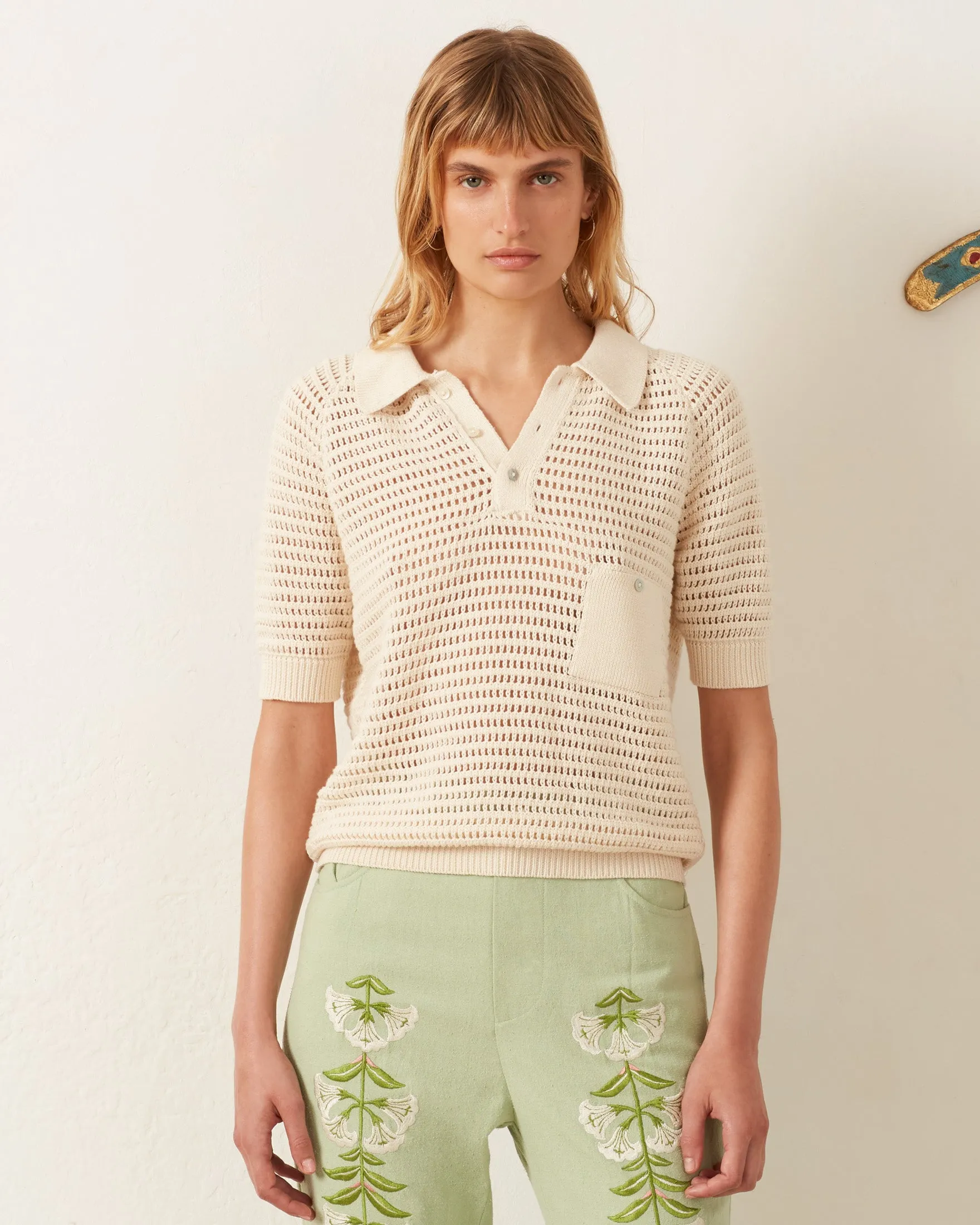 Lessi Oyster Crochet Top sold by Alix of Bohemia
