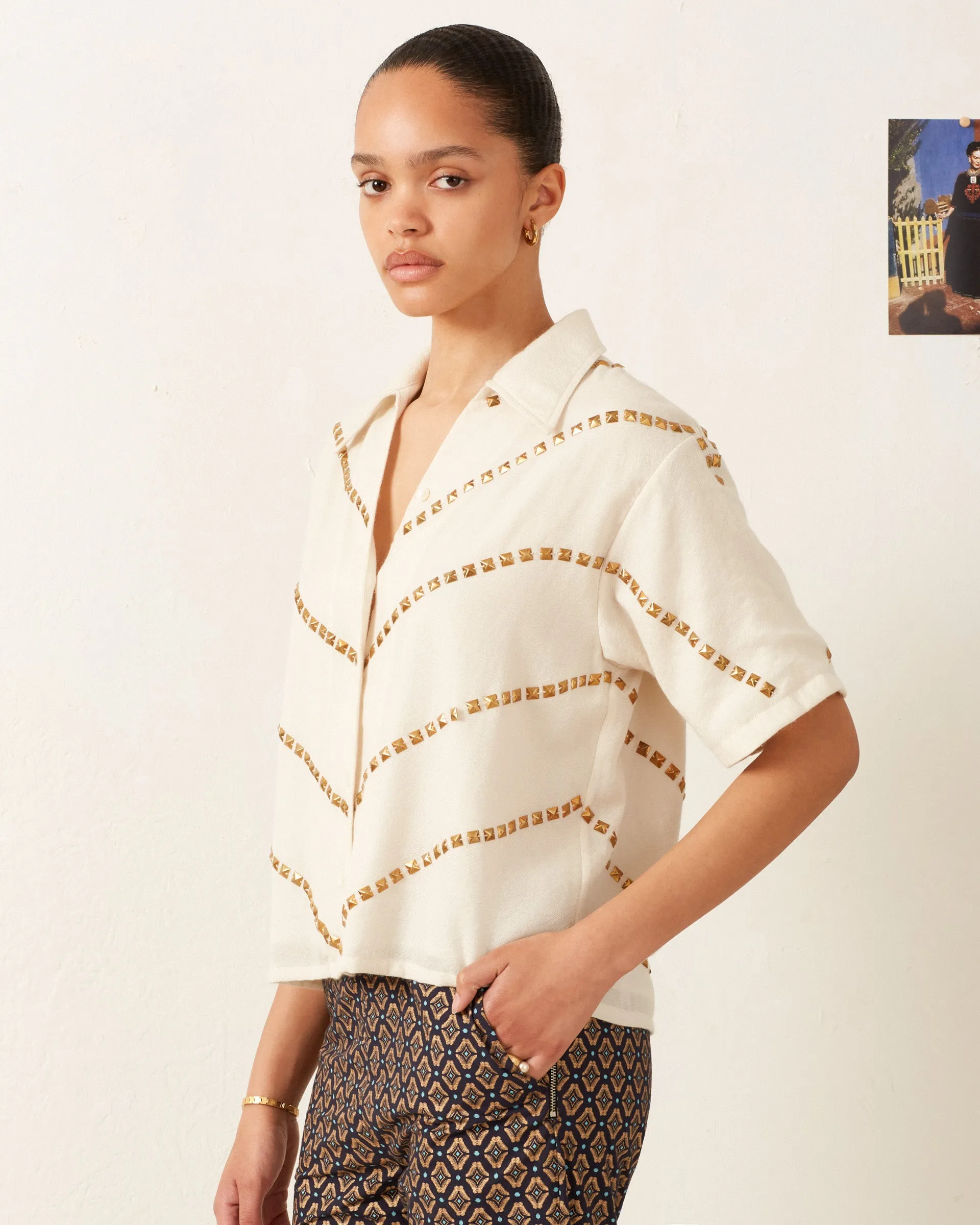 Stevie Whitegold Studded Shirt sold by Alix of Bohemia product image thumbnail 3