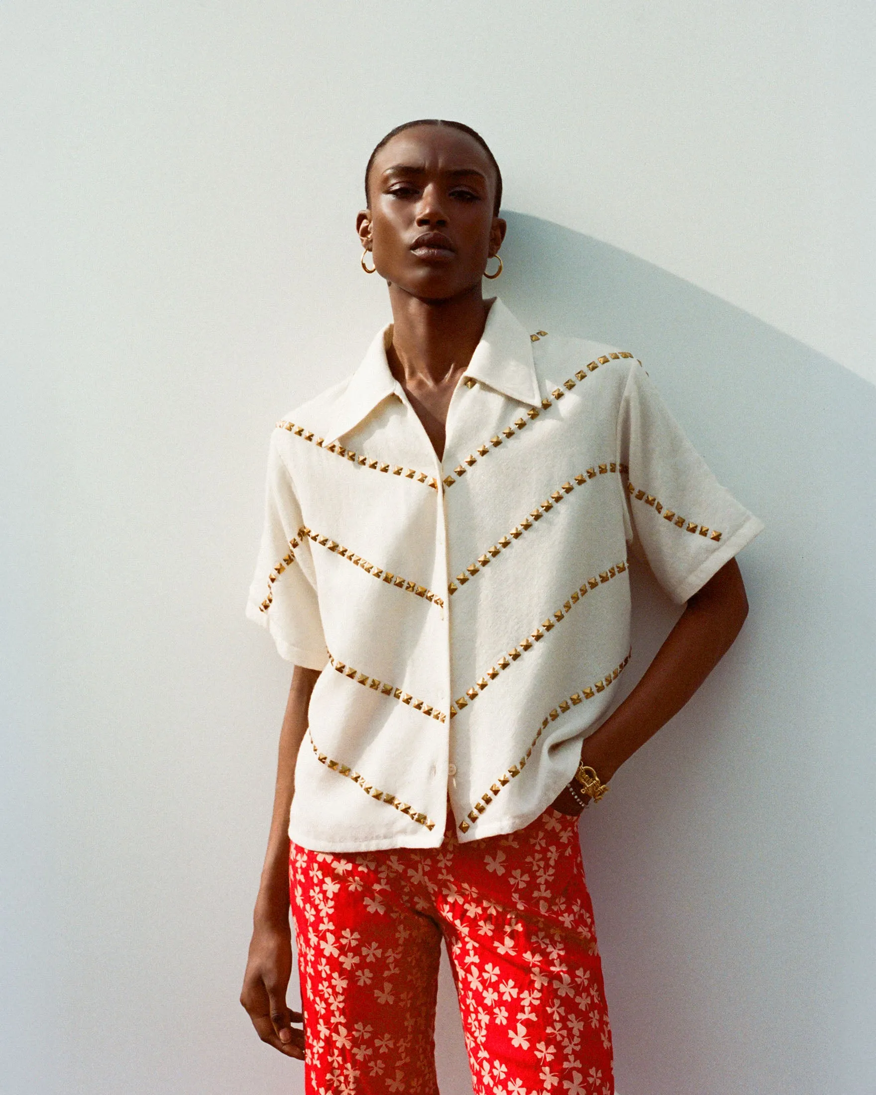 Stevie Whitegold Studded Shirt sold by Alix of Bohemia product image thumbnail 2