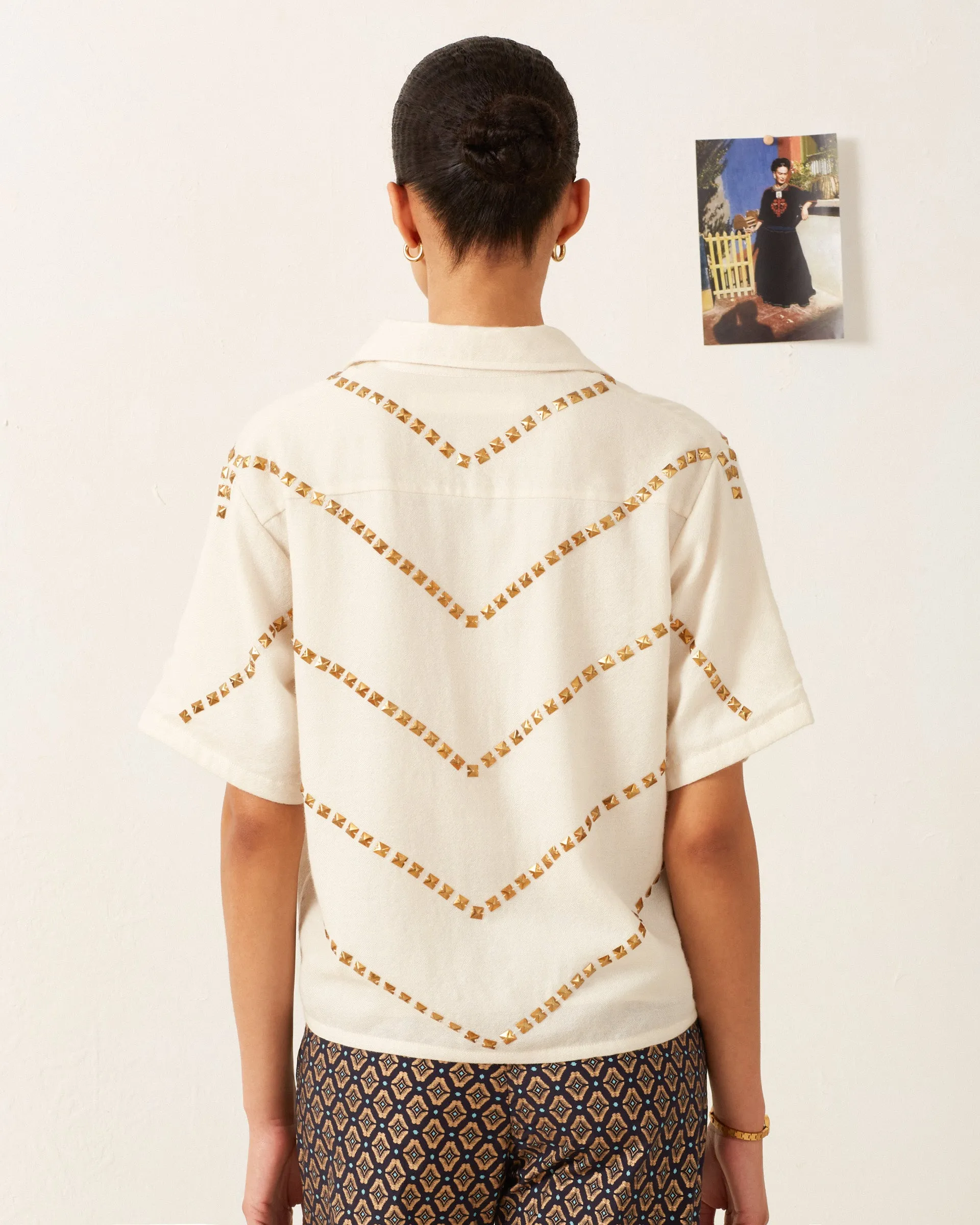 Stevie Whitegold Studded Shirt sold by Alix of Bohemia product image thumbnail 4