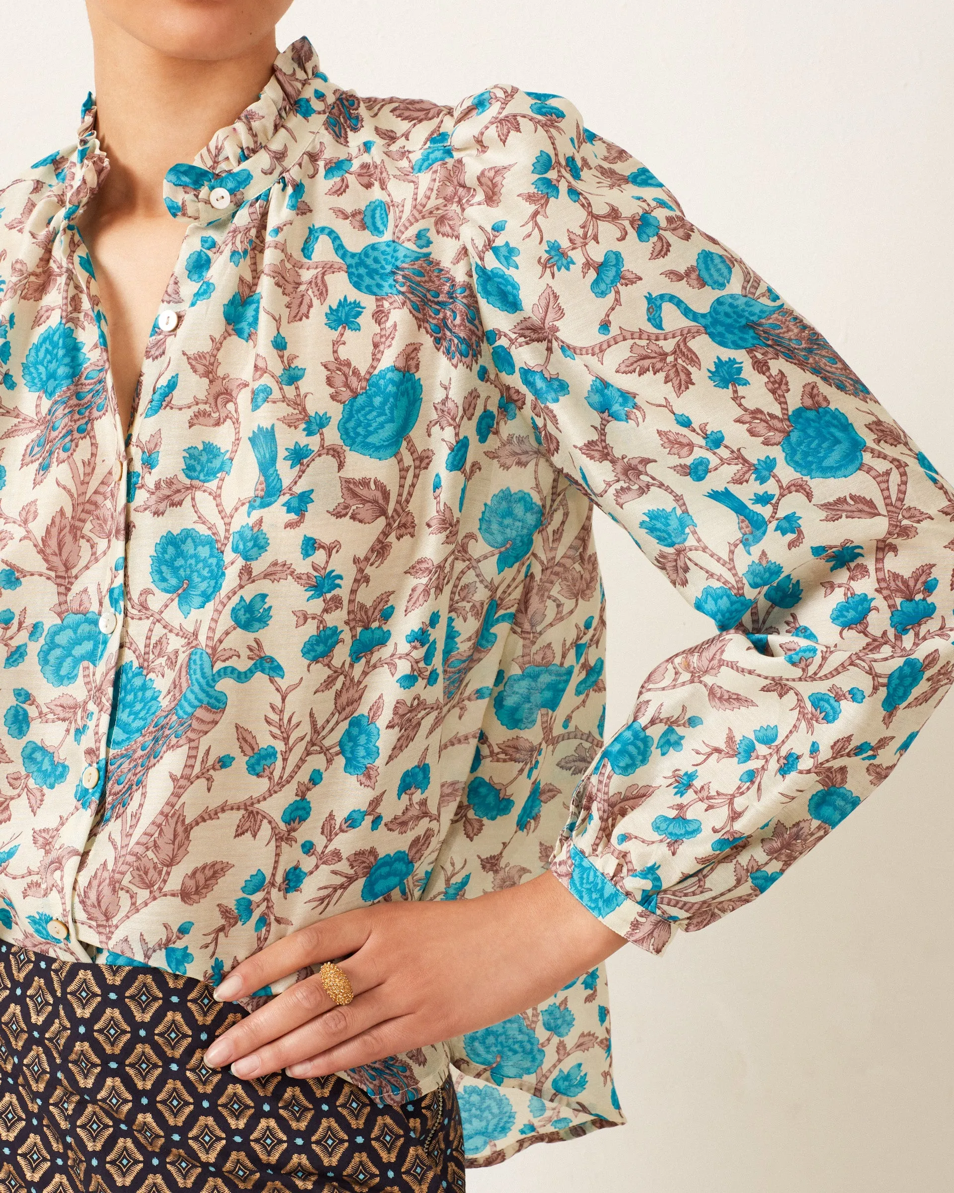 Annabel Peacock Plume Shirt sold by Alix of Bohemia product image thumbnail 2