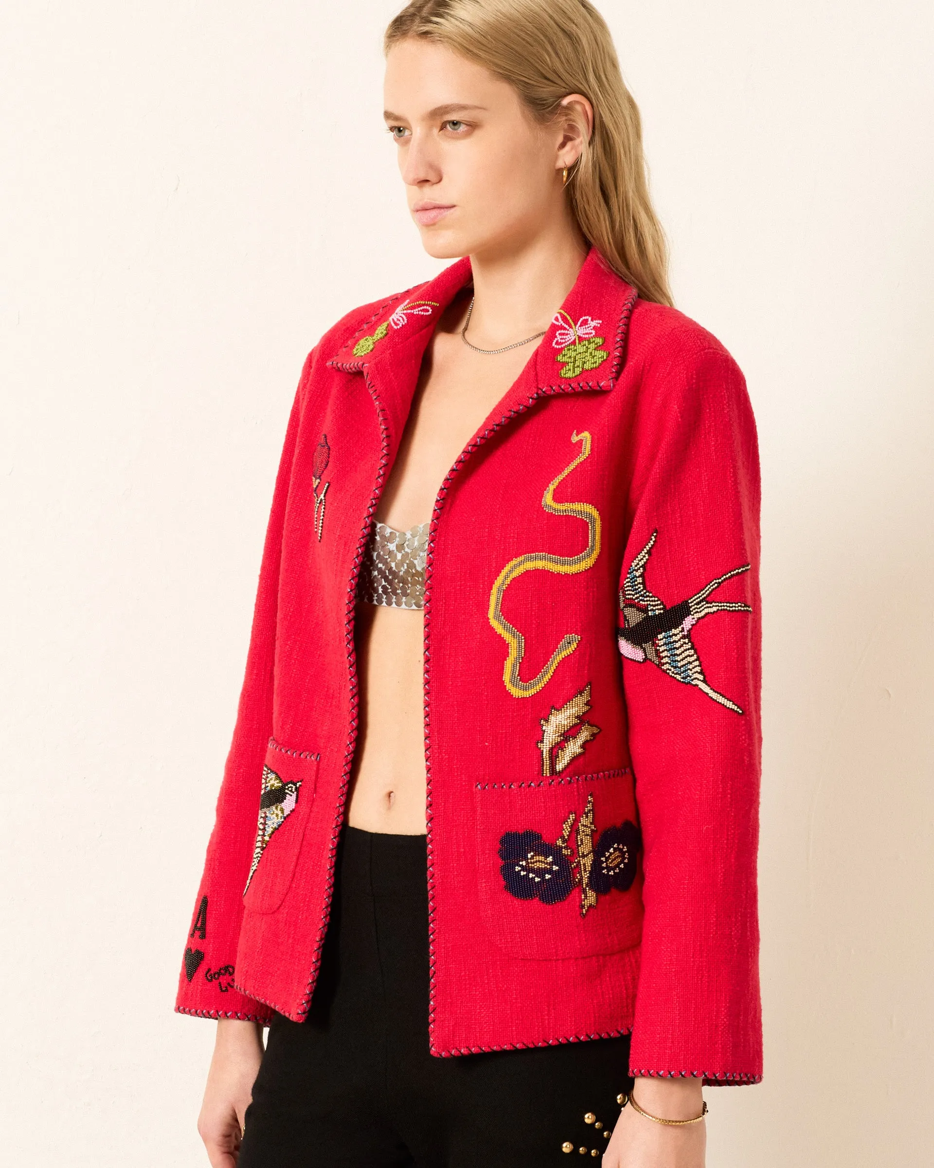 Francis Crimson Tattoo Jacket sold by Alix of Bohemia product image thumbnail 3