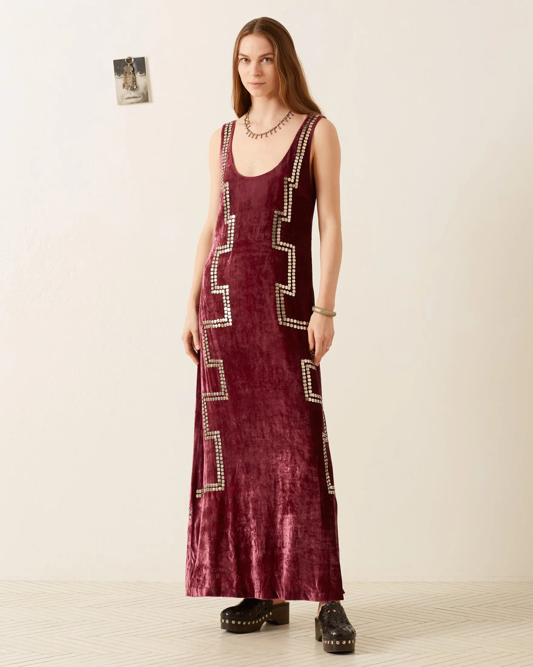 Adele Plum Velvet Dress sold by Alix of Bohemia