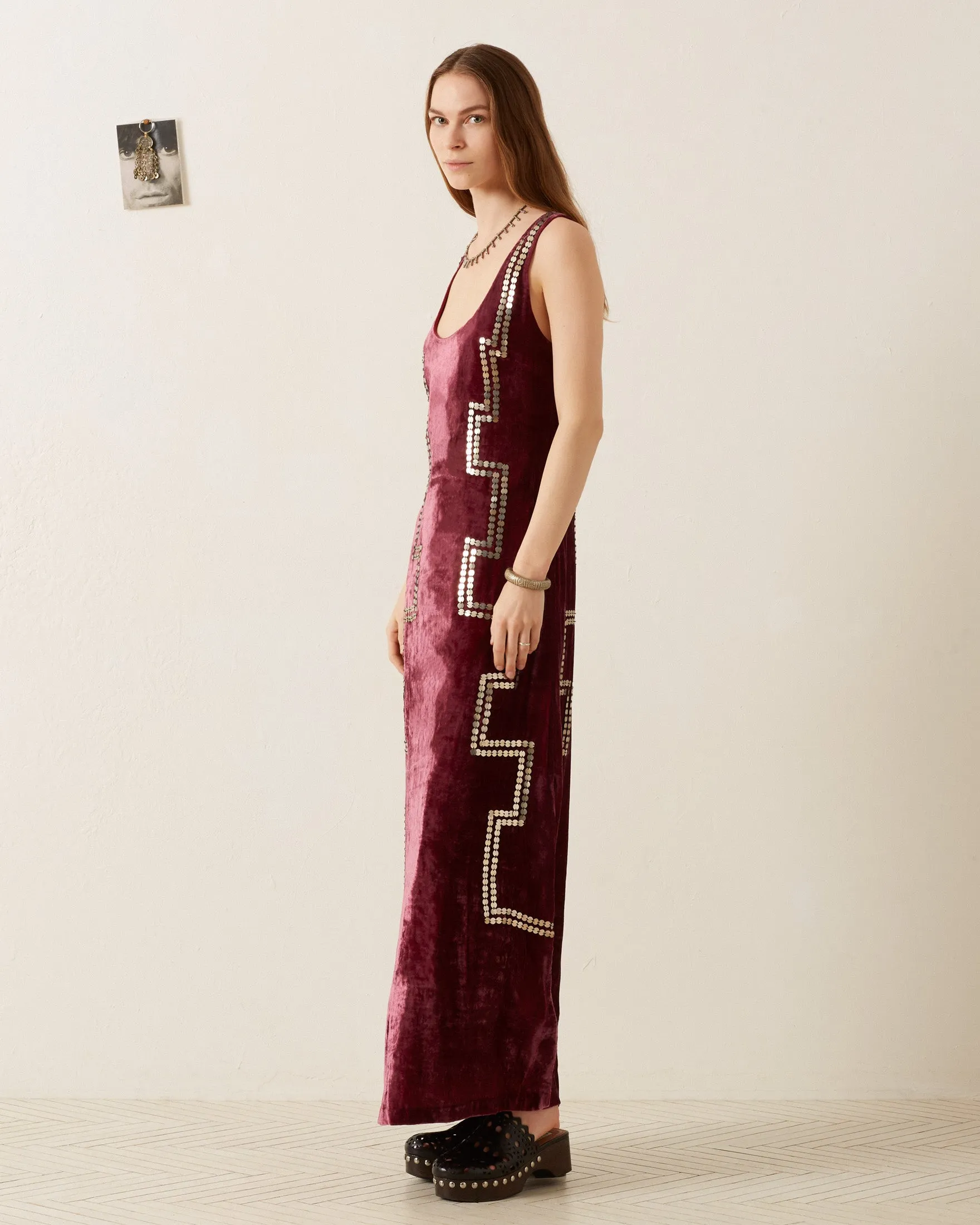 Adele Plum Velvet Dress sold by Alix of Bohemia product image thumbnail 4