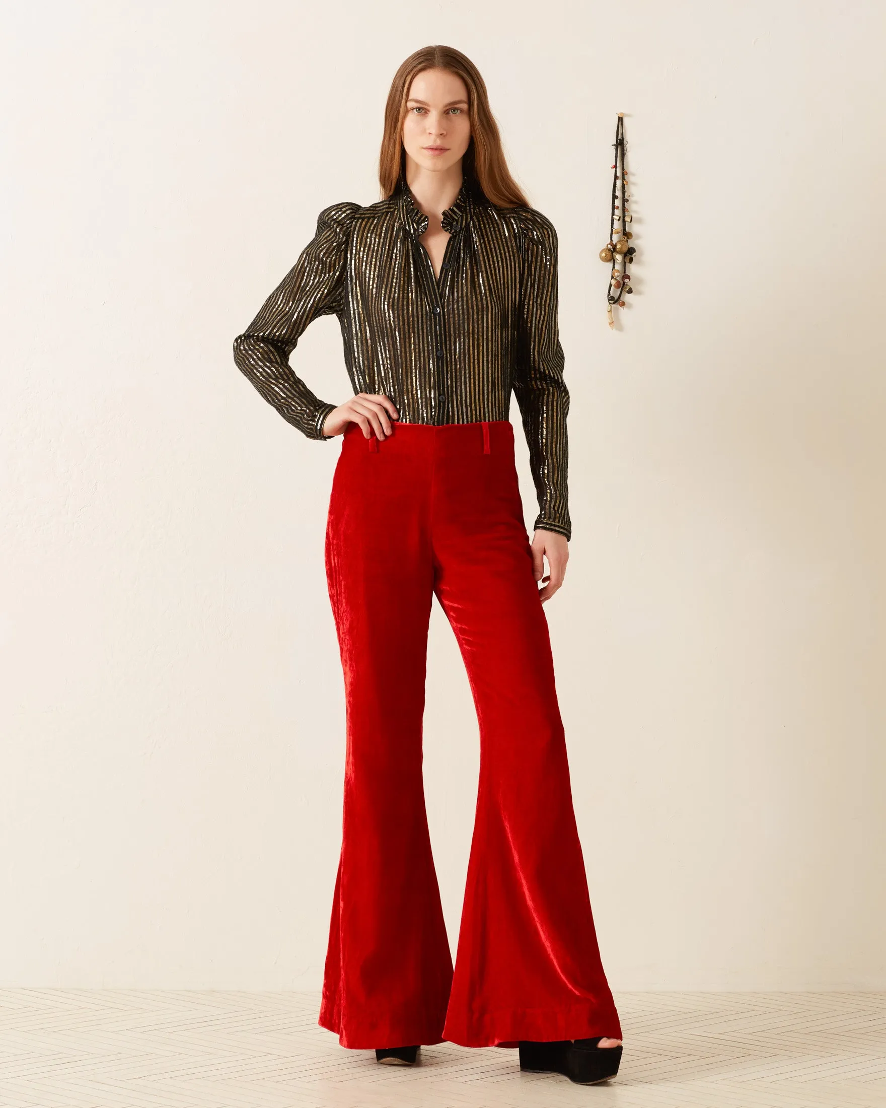 Charlie Cherry Velvet Pant sold by Alix of Bohemia product image thumbnail 4