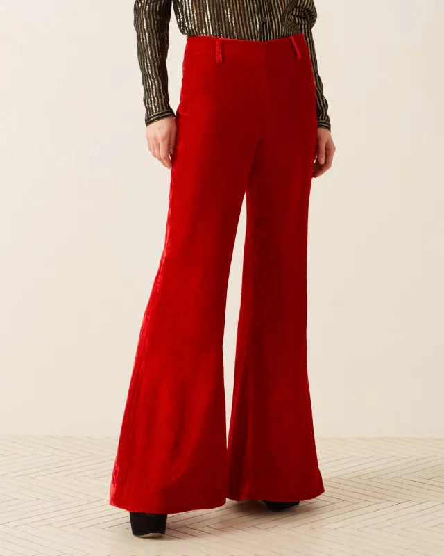 Charlie Cherry Velvet Pant made by Alix of Bohemia